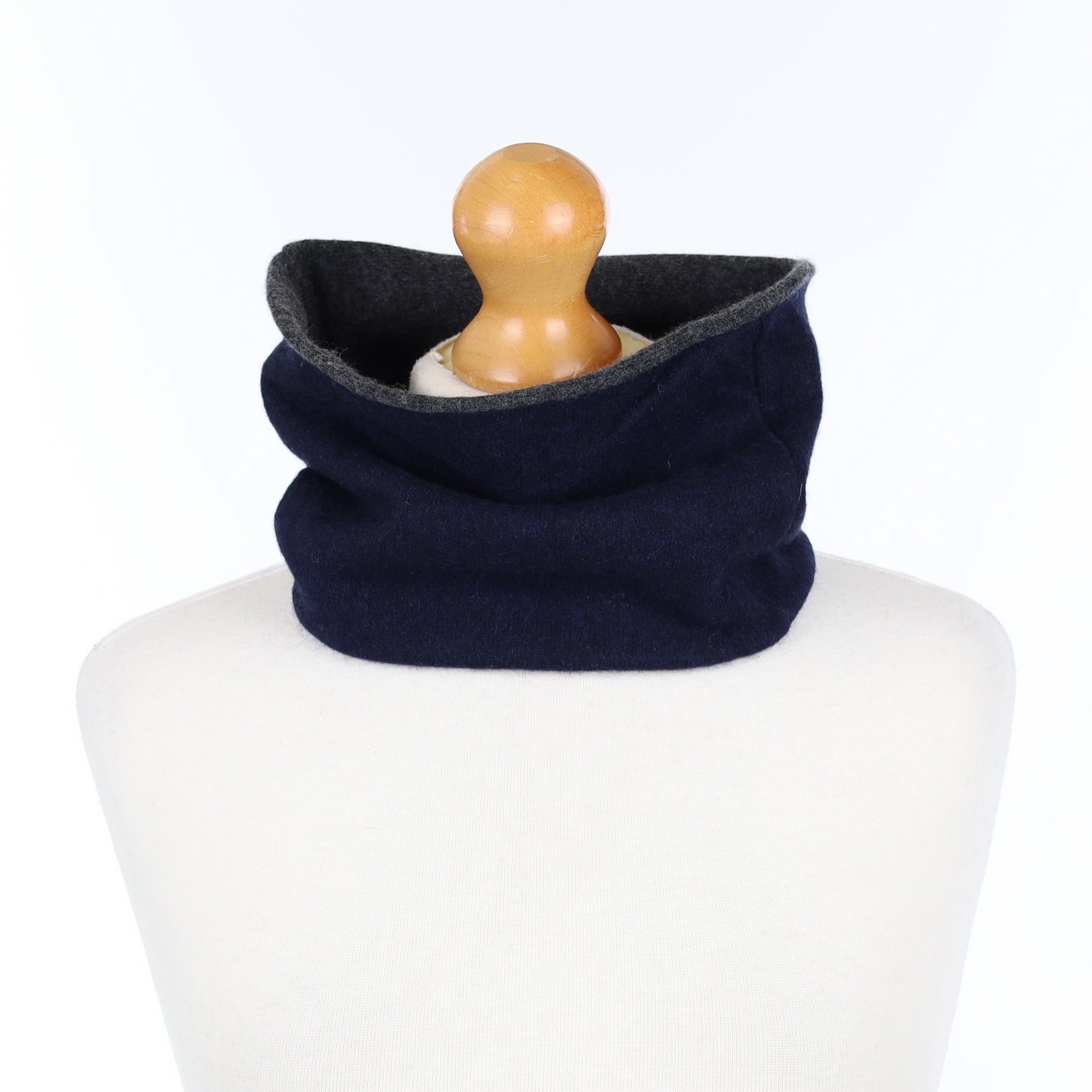 Charcoal Grey and Navy Blue Neck Warmer