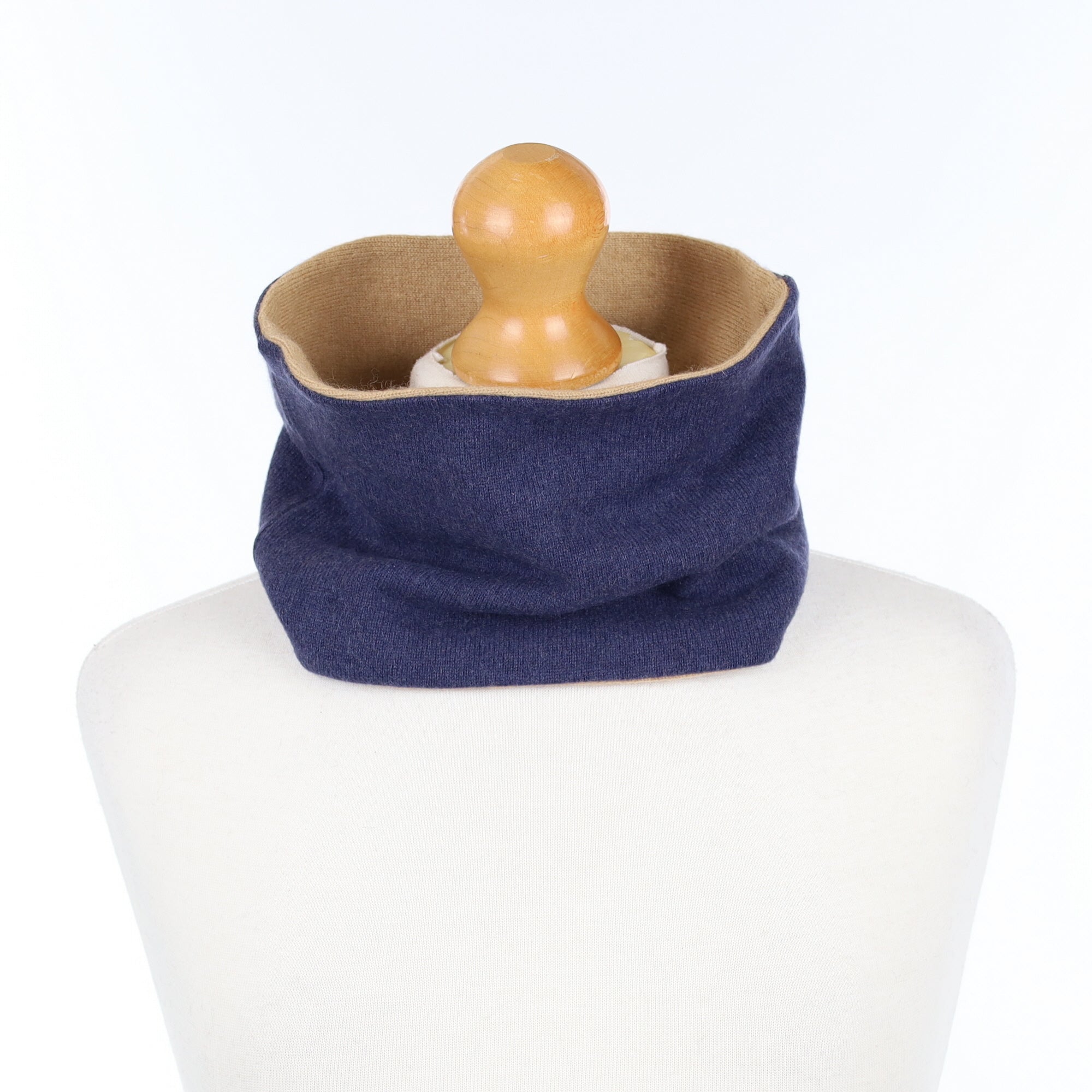 Navel Blue and Caramel Neck Warmer