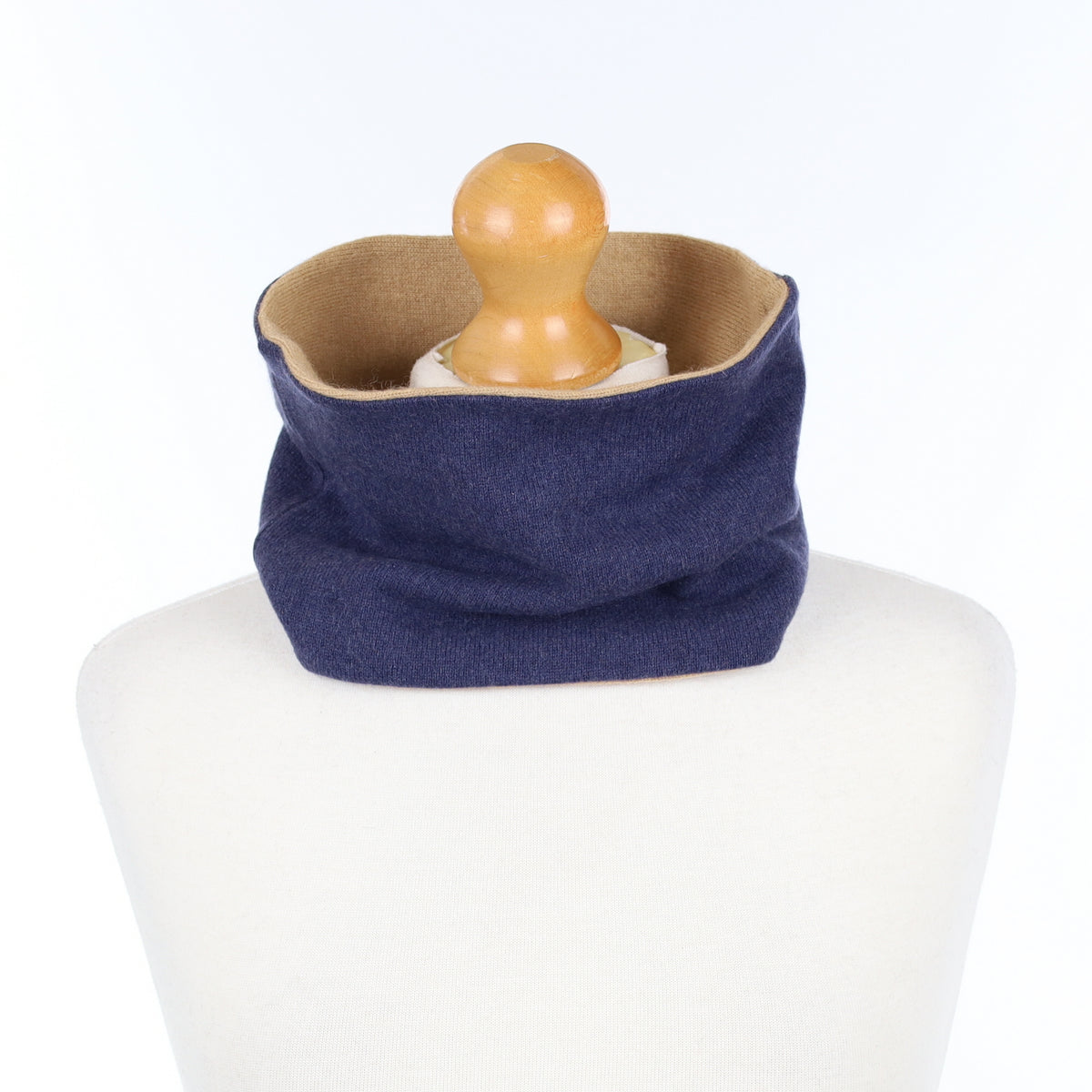 Navel Blue and Caramel Neck Warmer