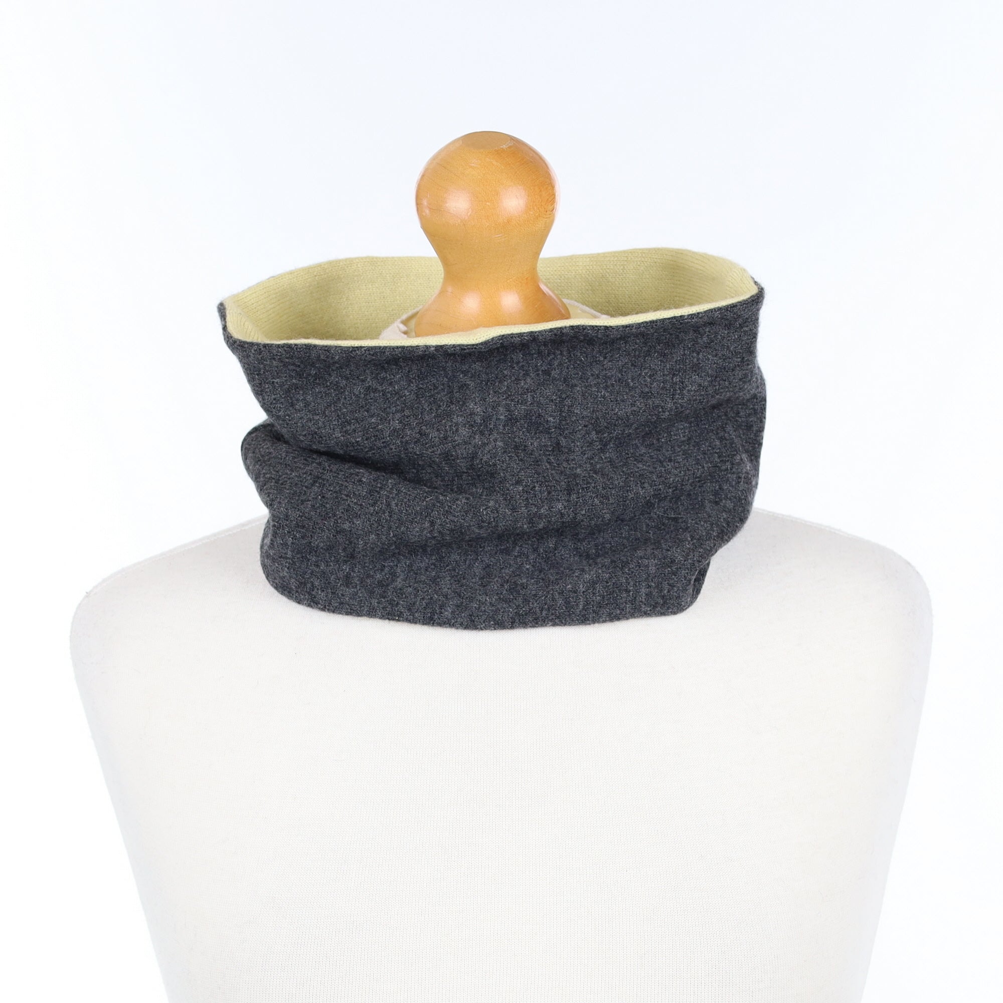 Primrose Yellow and Slate Grey Neck Warmer