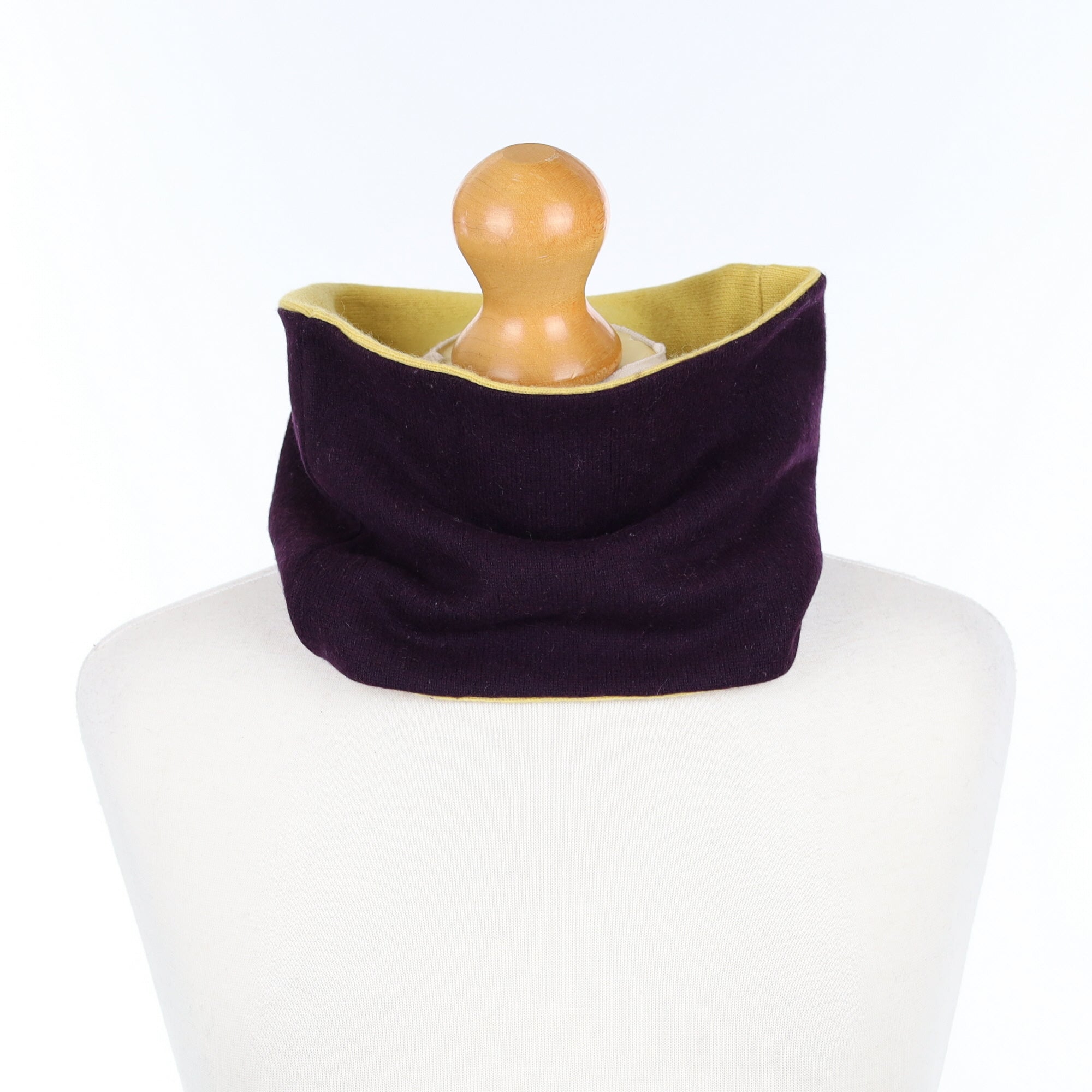 Deep Aubergine and Yellow Neck Warmer