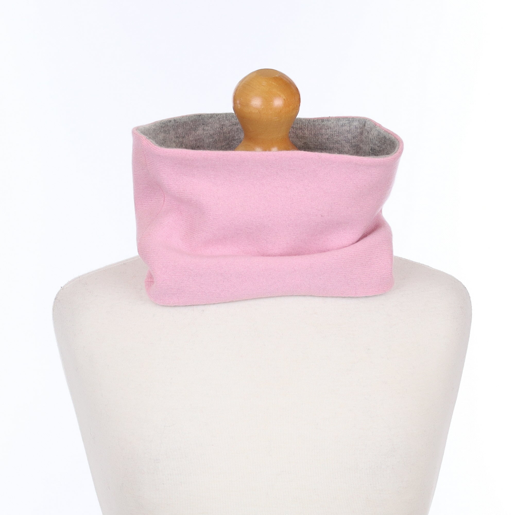 Carnation Pink and Grey Neck Warmer