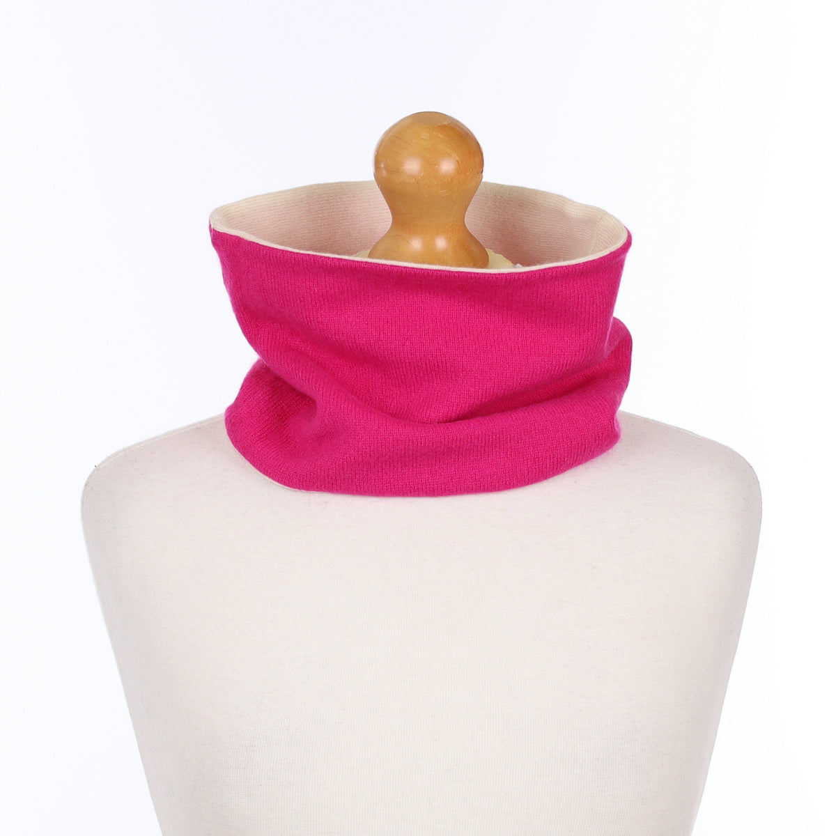 Fuchsia Pink and Cream Neck Warmer