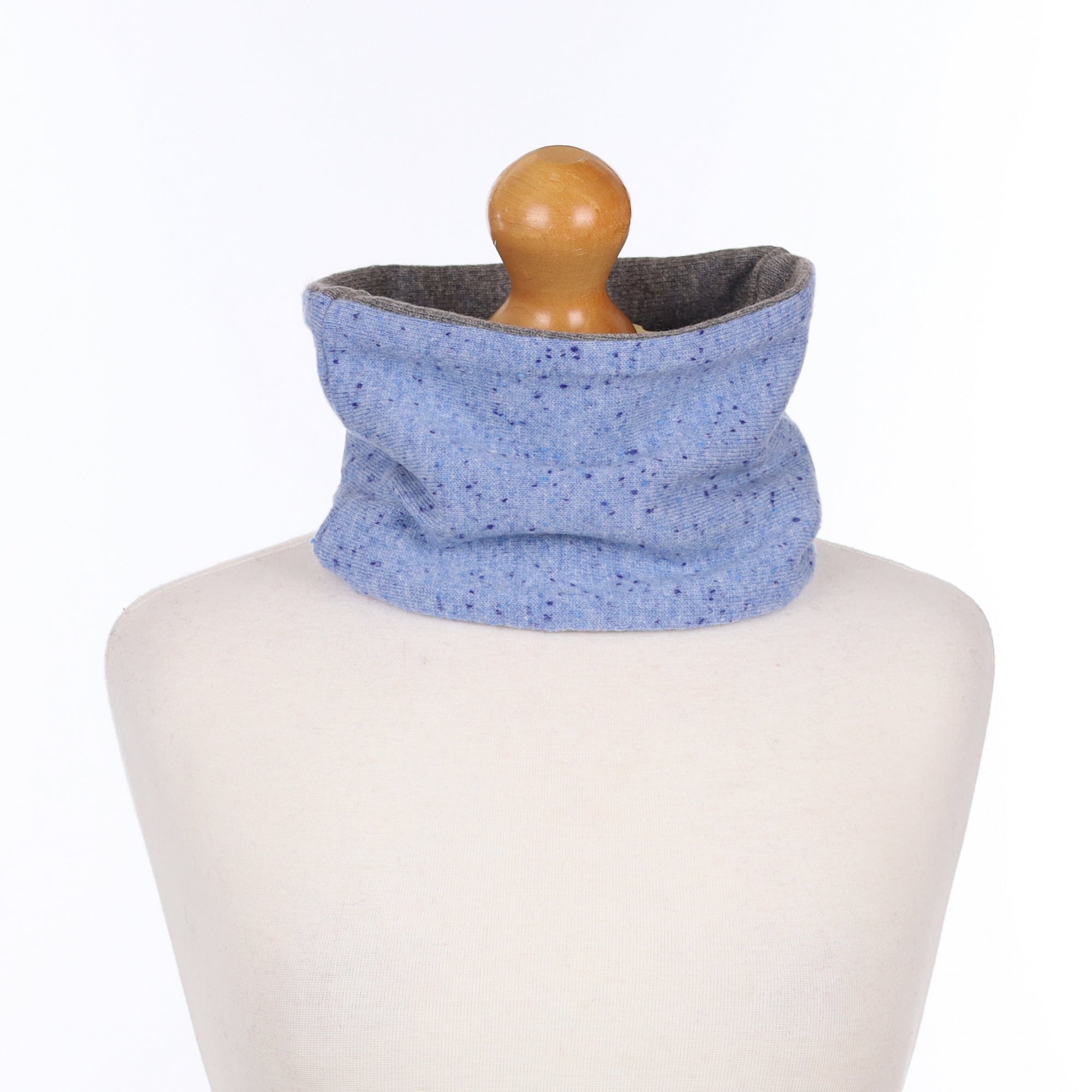 Sky Blue Fleck and Grey Neck Warmer