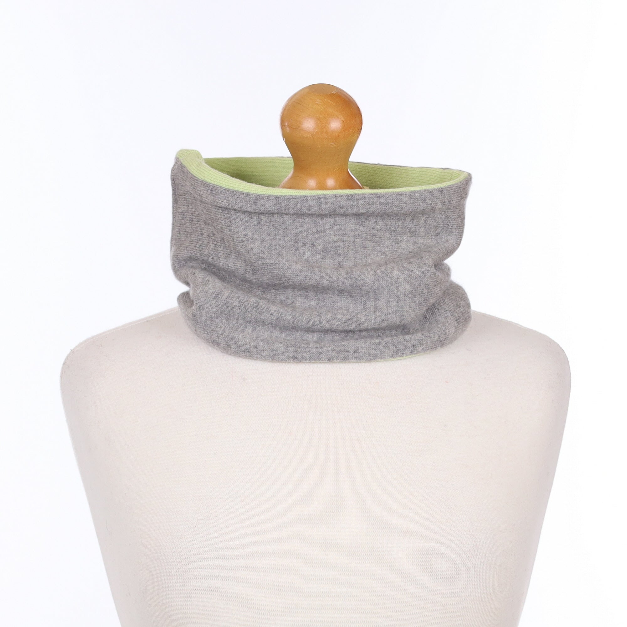 Soft Lime and Grey Neck Warmer