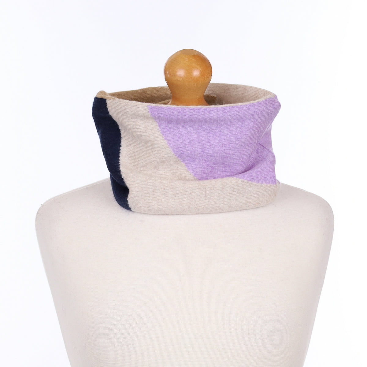 Lilac Navy and Beige Neck Warmer