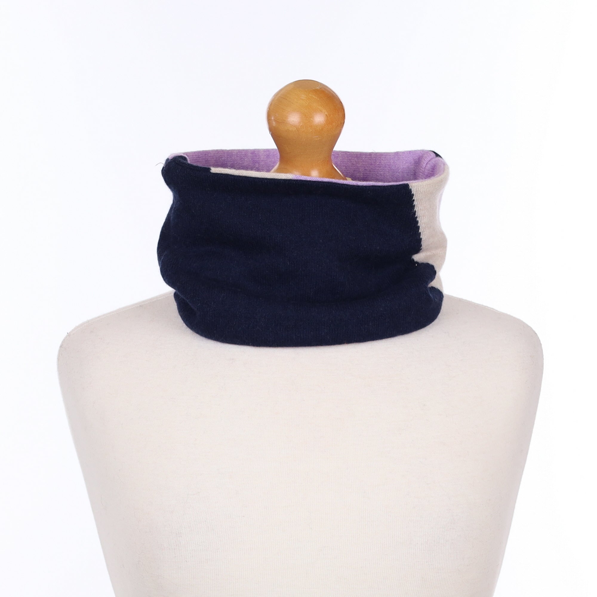 Oatmeal Purple and Navy Neck Warmer