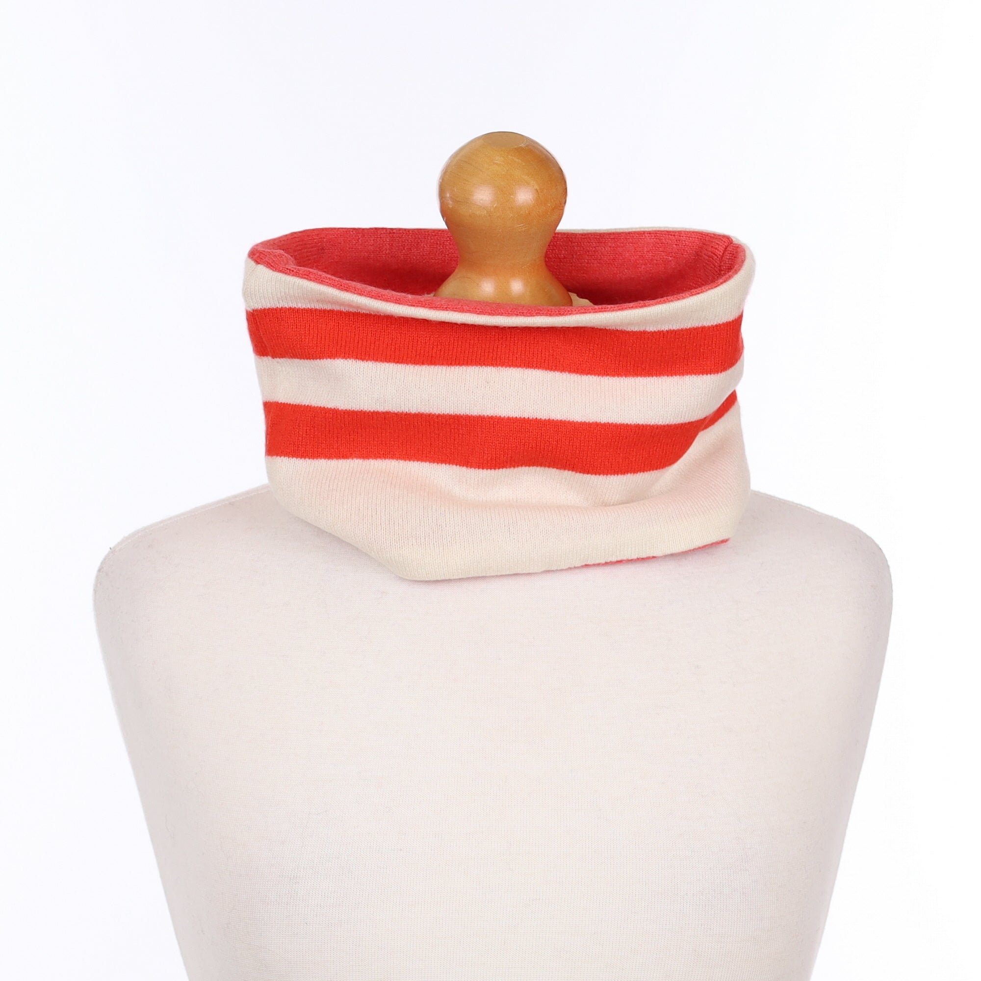 Vanilla Cream and Orange Striped Neck Warmer
