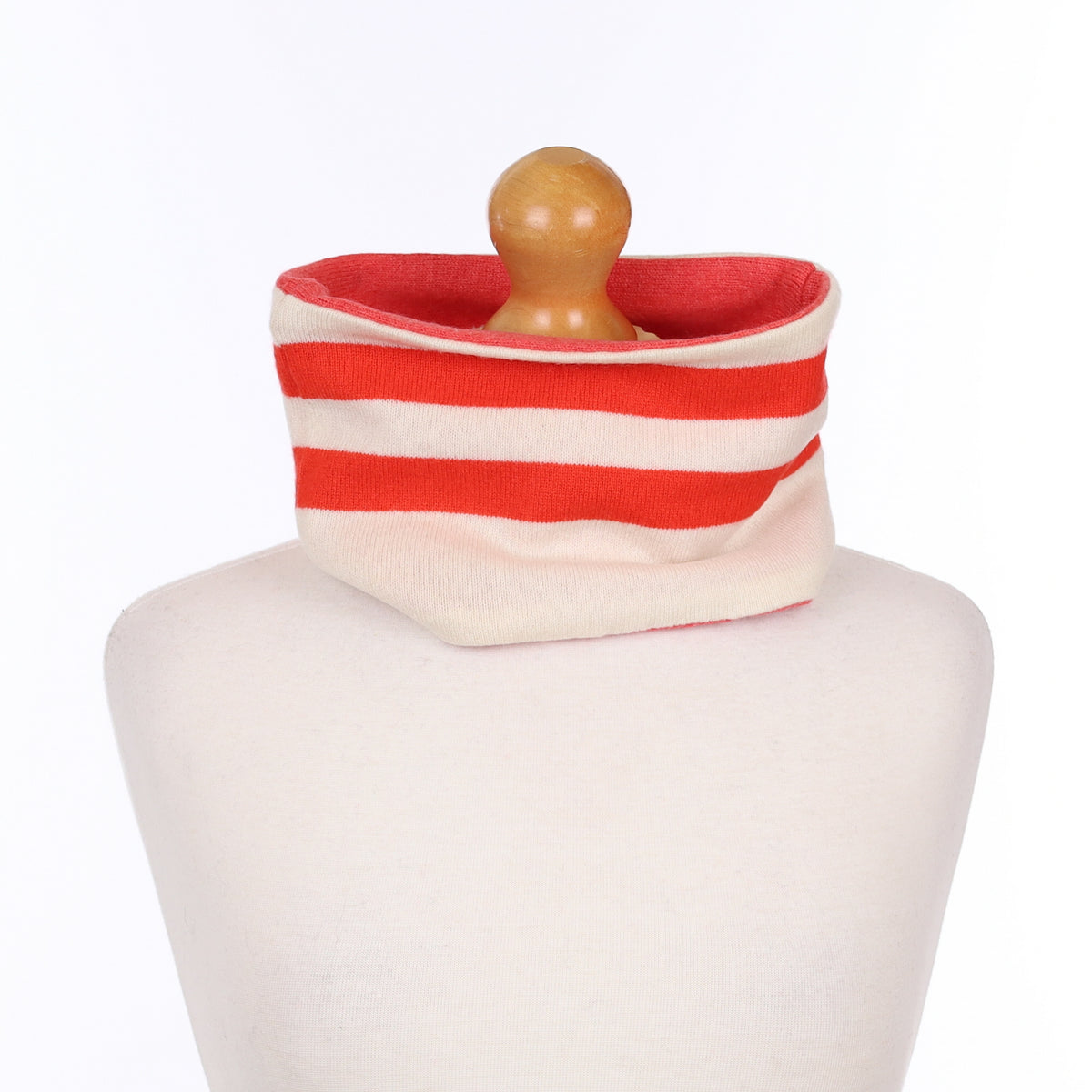 Vanilla Cream and Orange Striped Neck Warmer