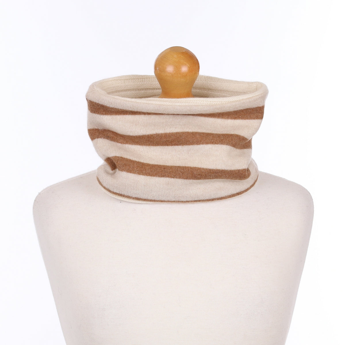 Oatmeal and Cinnamon Striped Neck Warmer
