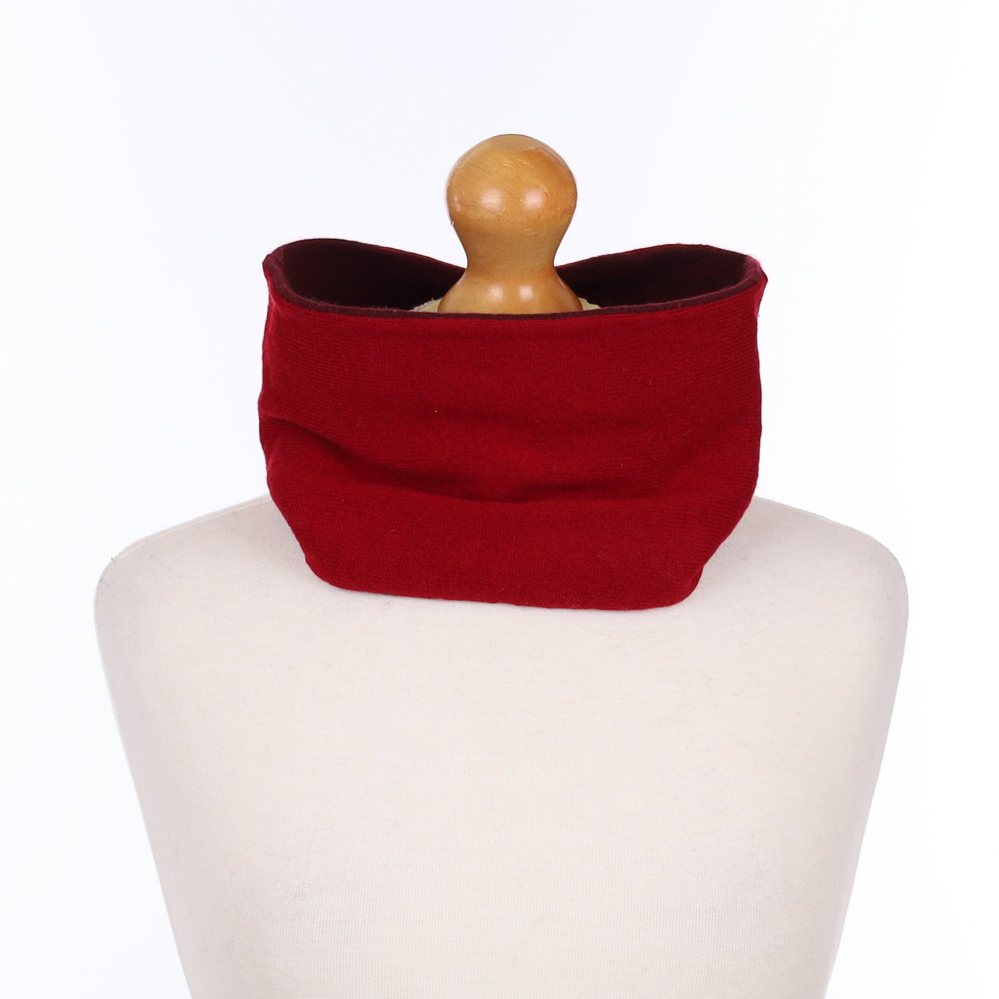 Crimson Red and Mulberry Neck Warmer