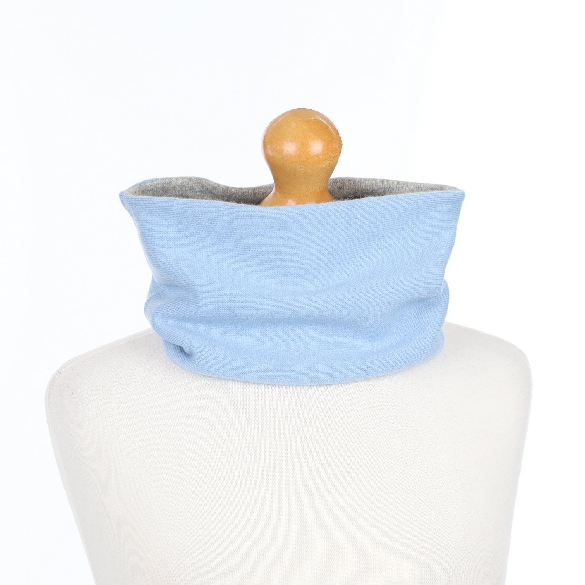 Baby Blue and Pale Grey Neck Warmer