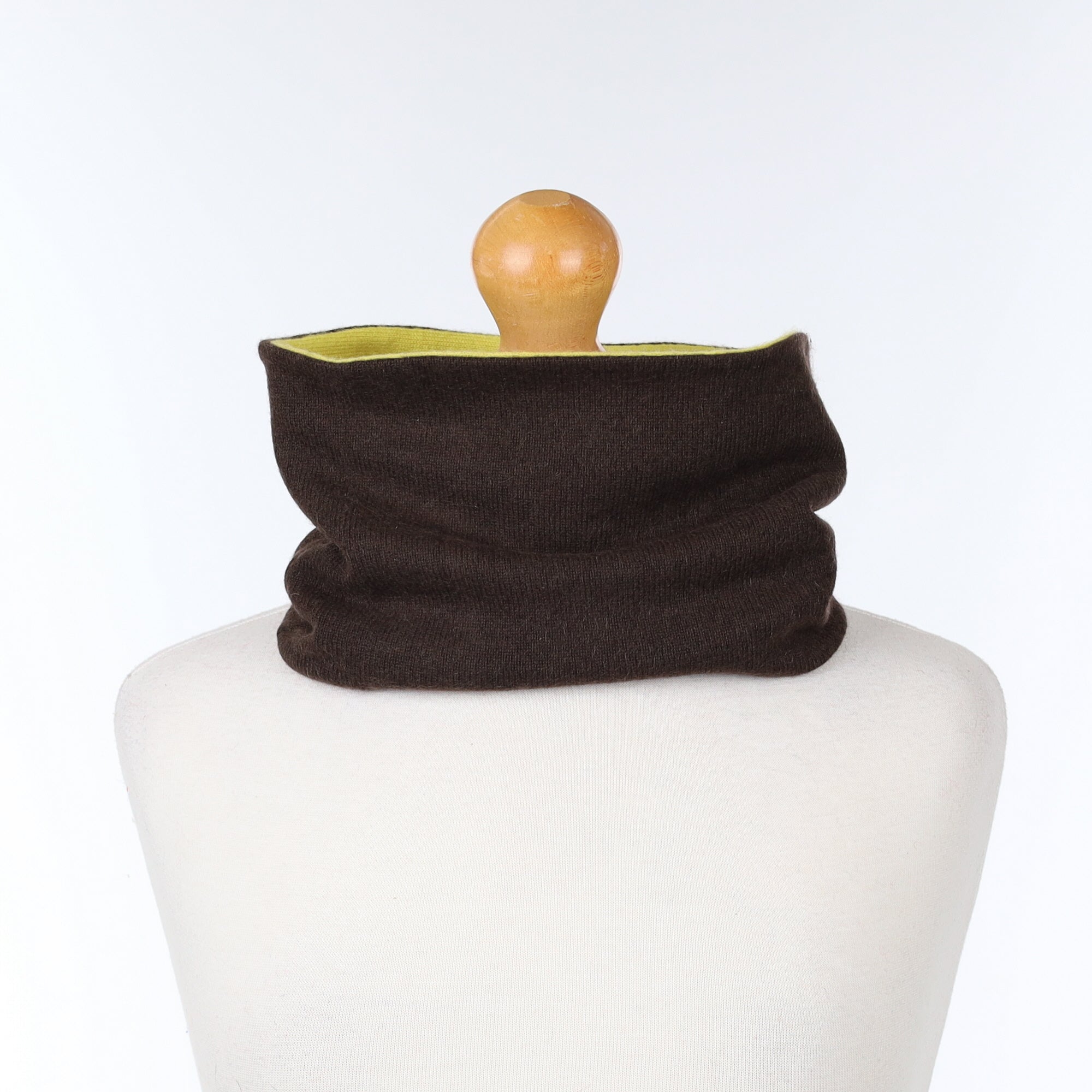 Chocolate Brown and Lemon Neck Warmer