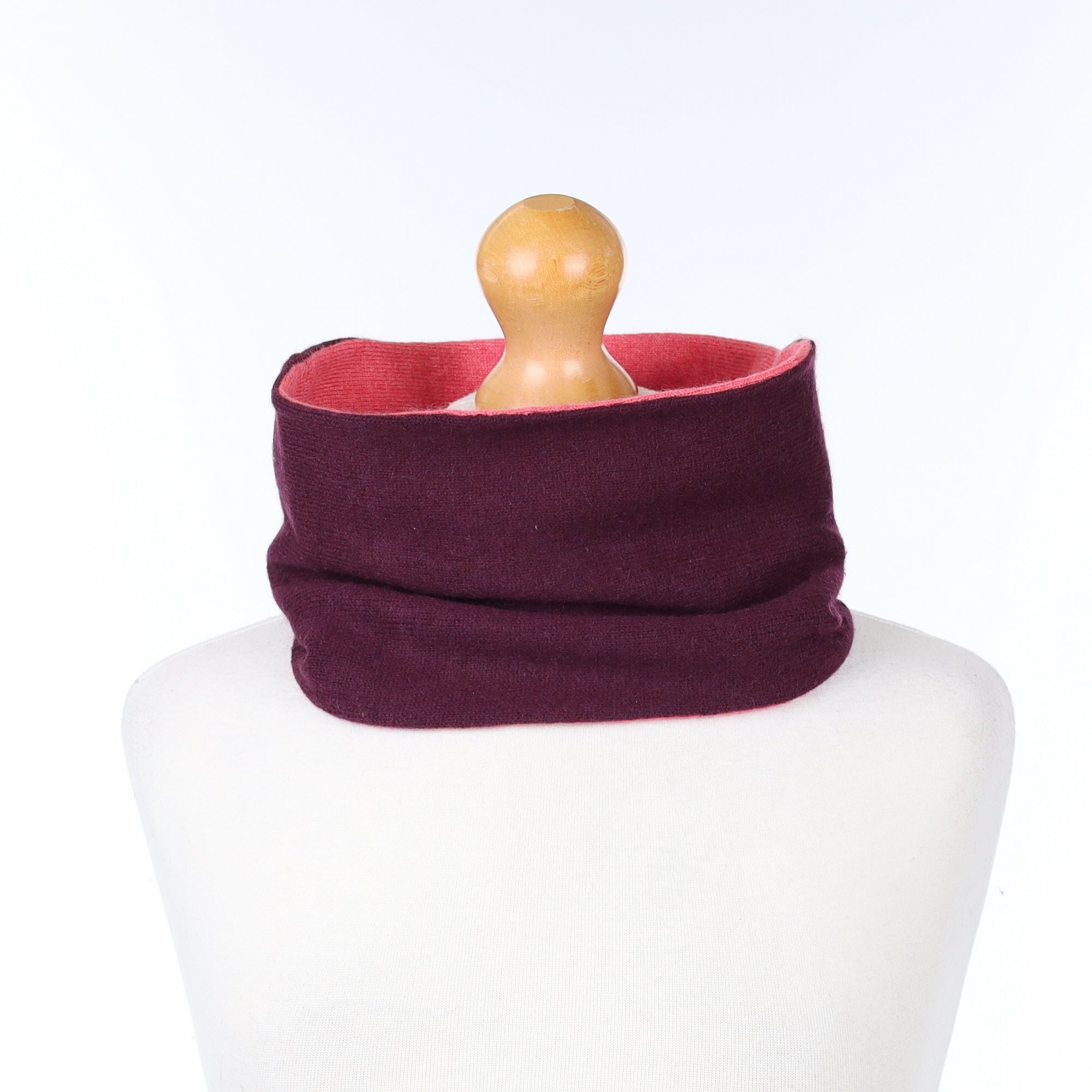 Aubergine and Coral Neck Warmer