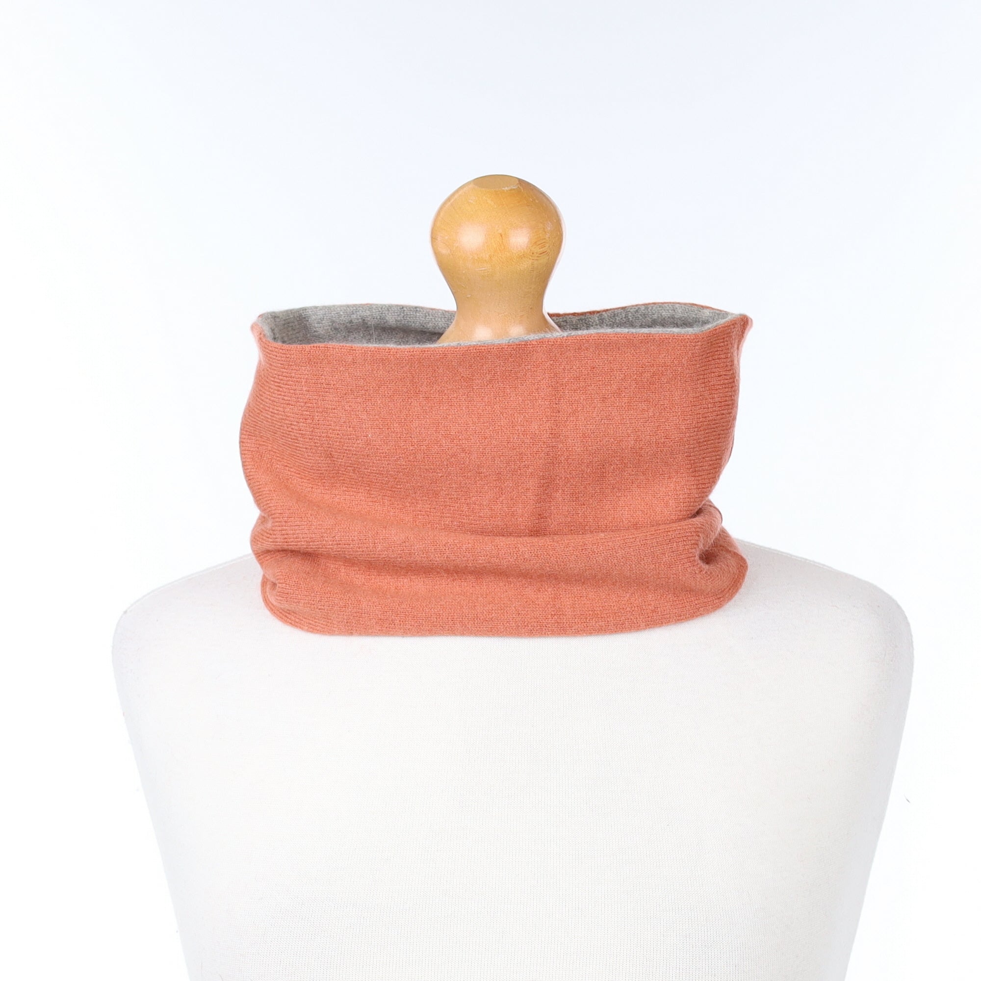 Terracotta and Smoke Grey Neck Warmer