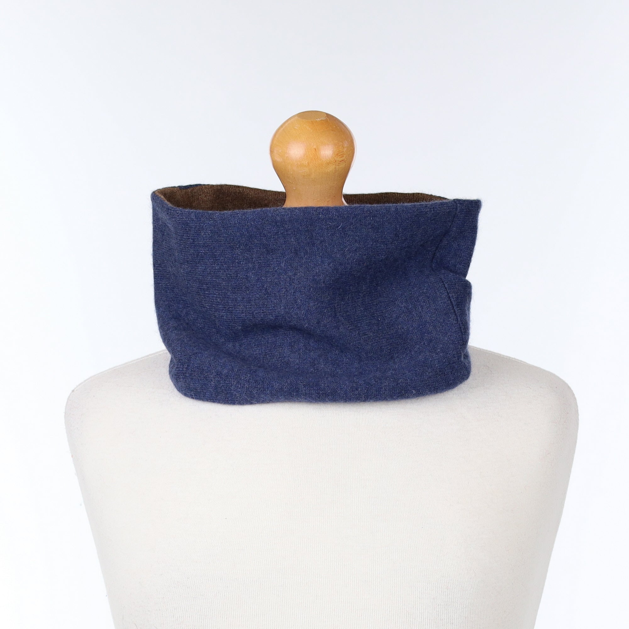 Naval Blue and Brown Neck Warmer