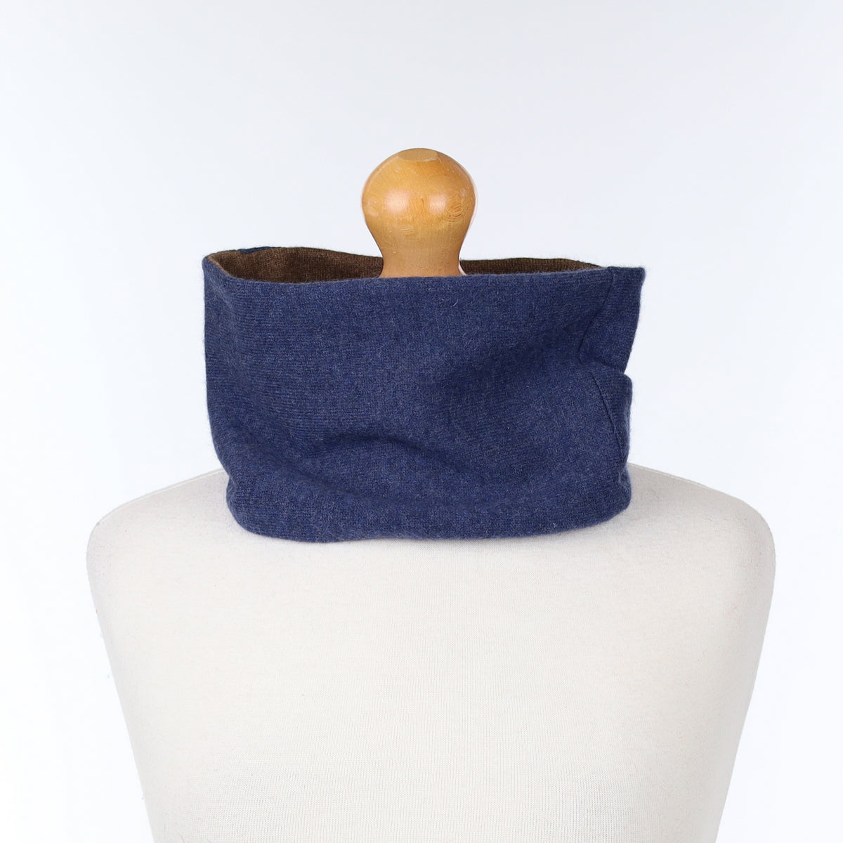 Naval Blue and Brown Neck Warmer