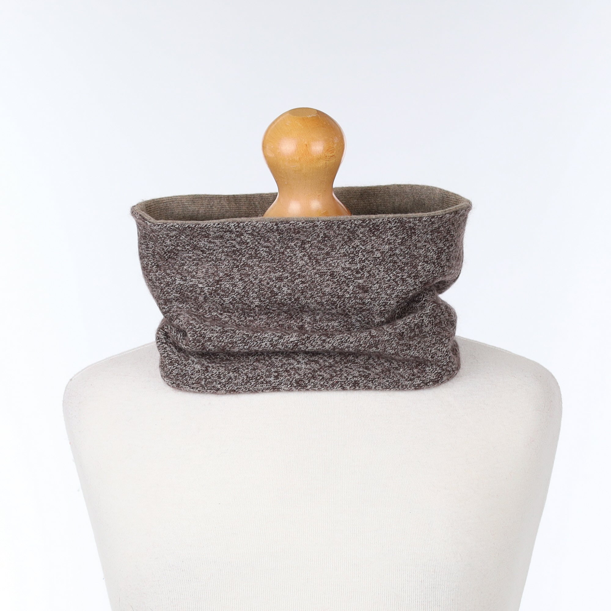 Peppercorn Marl and Mink Neck Warmer