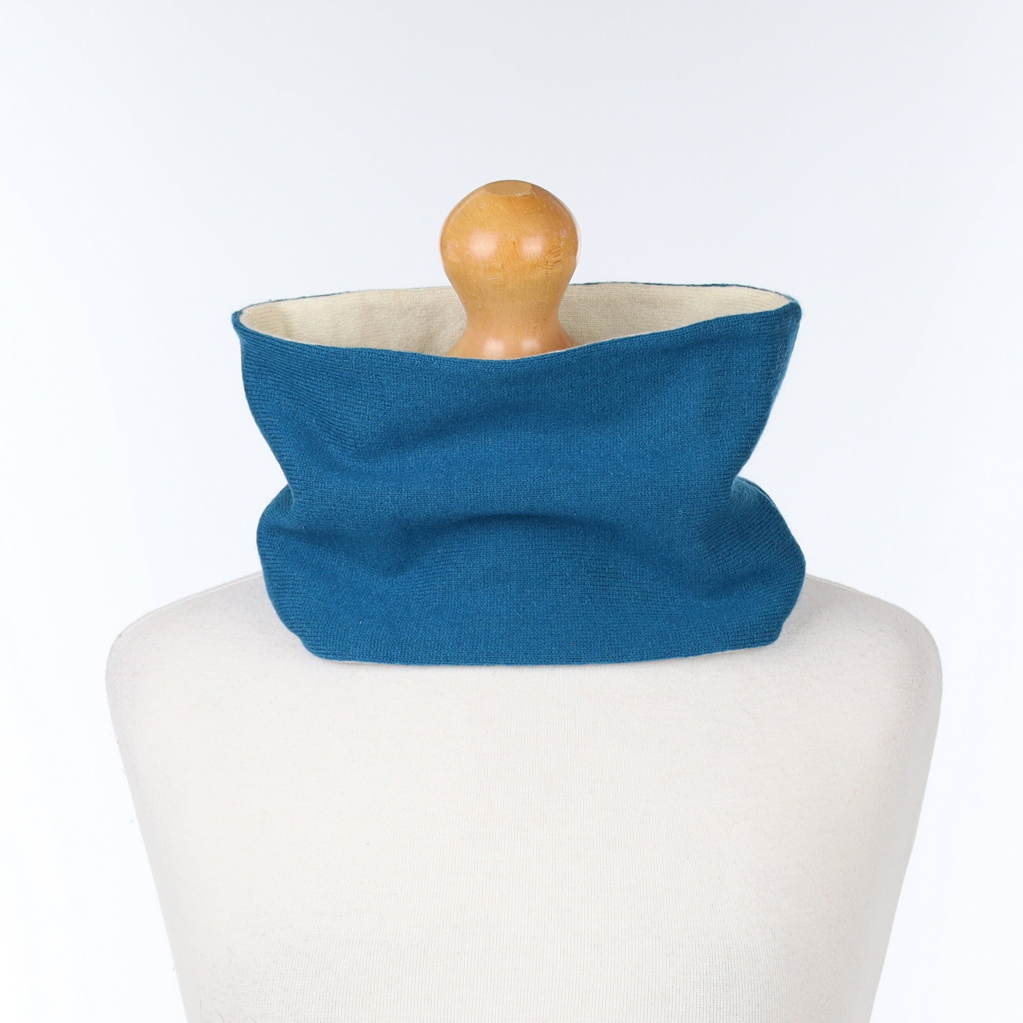 Teal and Cream Neck Warmer