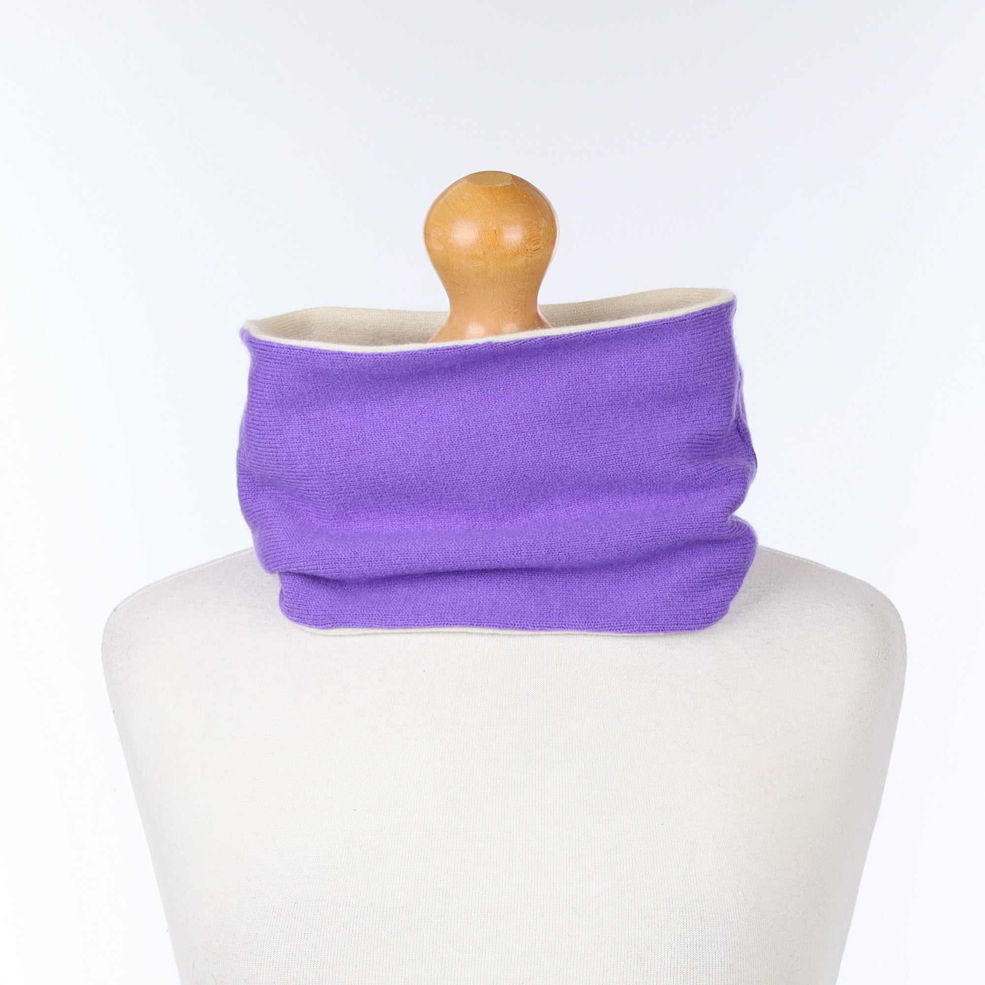 Amethyst Purple and Ivory Neck Warmer