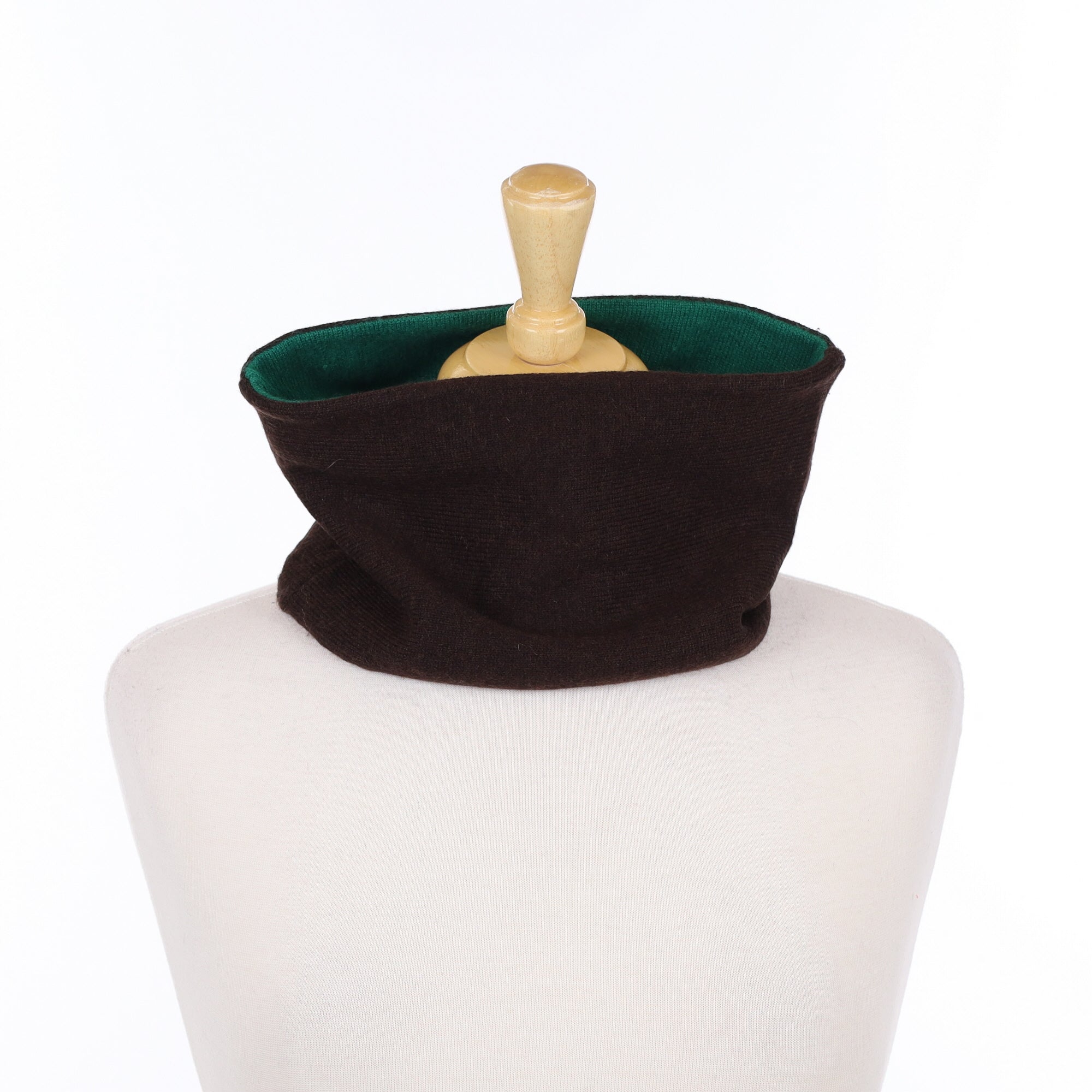 Chocolate Brown and Green Neck Warmer