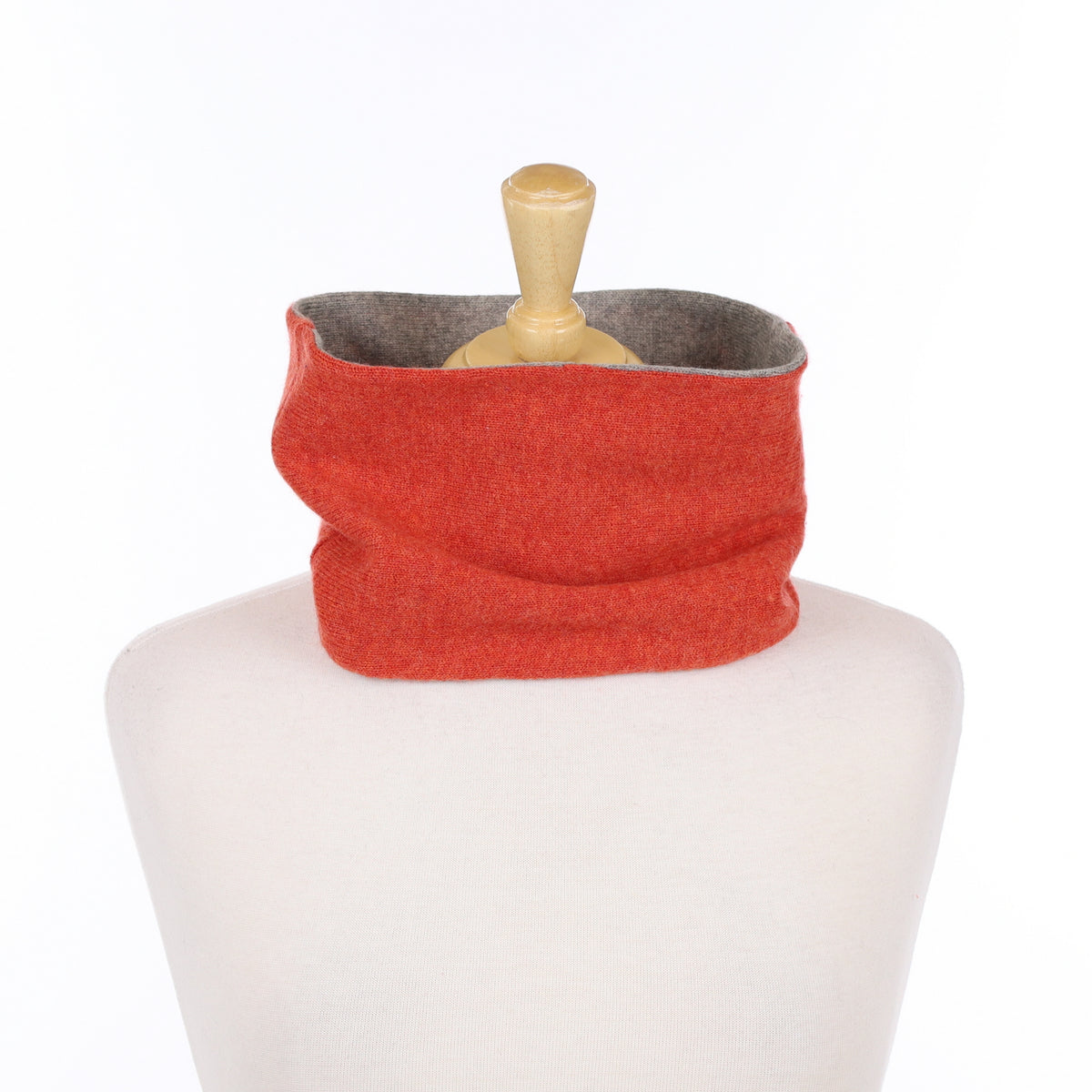 Burnt Orange and Grey Neck Warmer