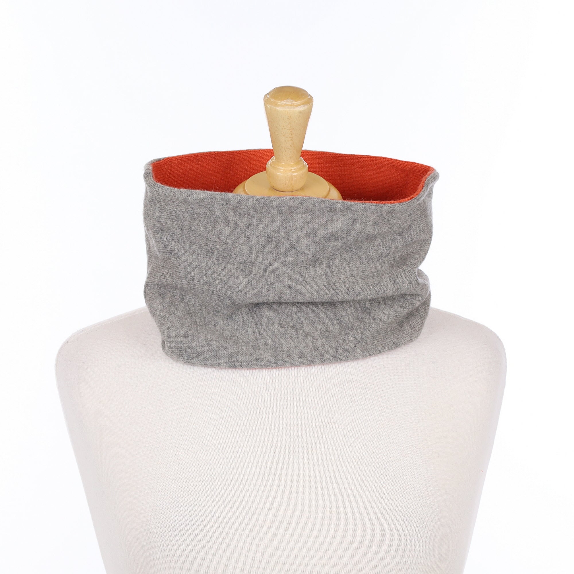 Ash Grey and Orange Neck Warmer