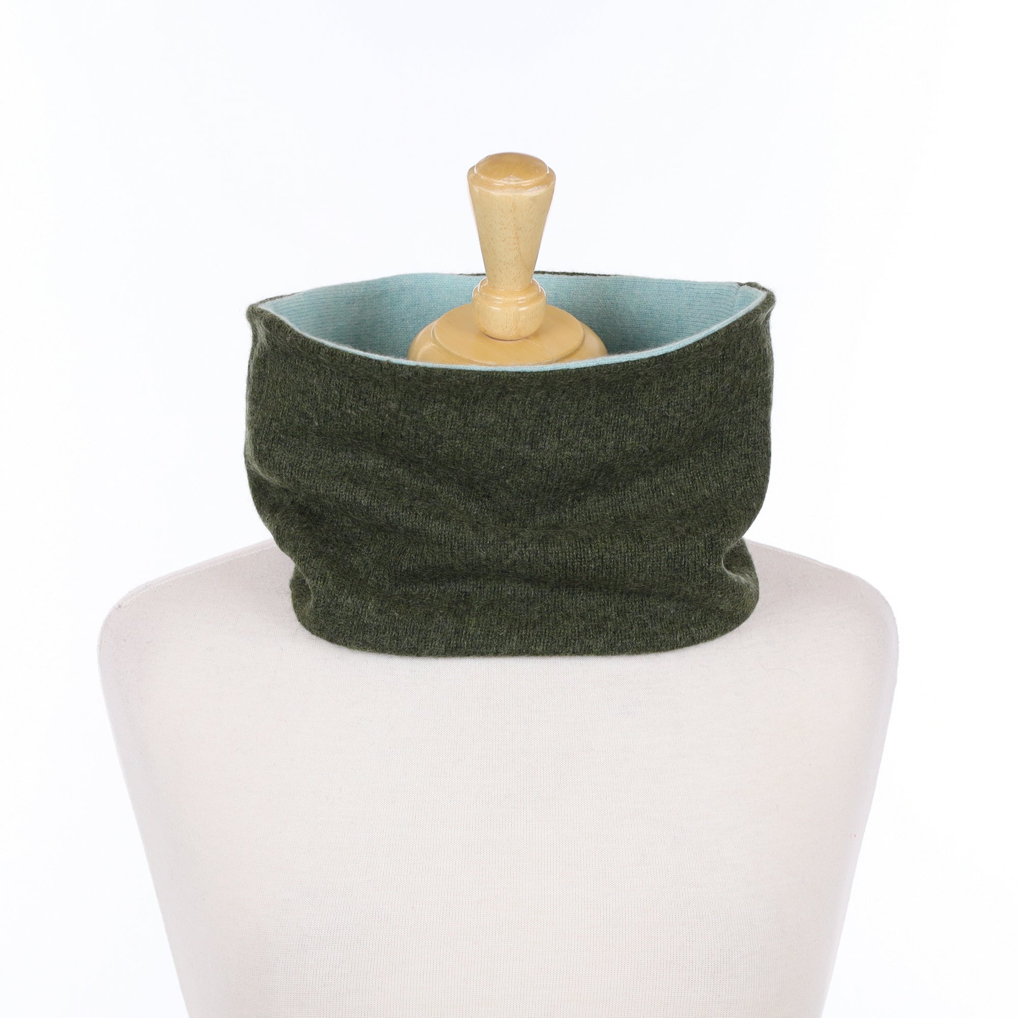 Deep Khaki and Mint Neck Warmer