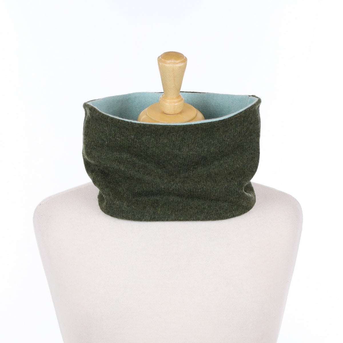 Deep Khaki and Mint Neck Warmer