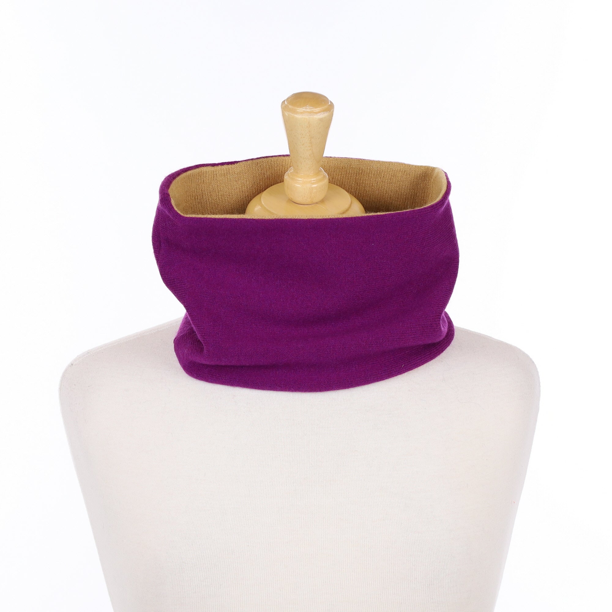 Viola Purple and Caramel Neck Warmer