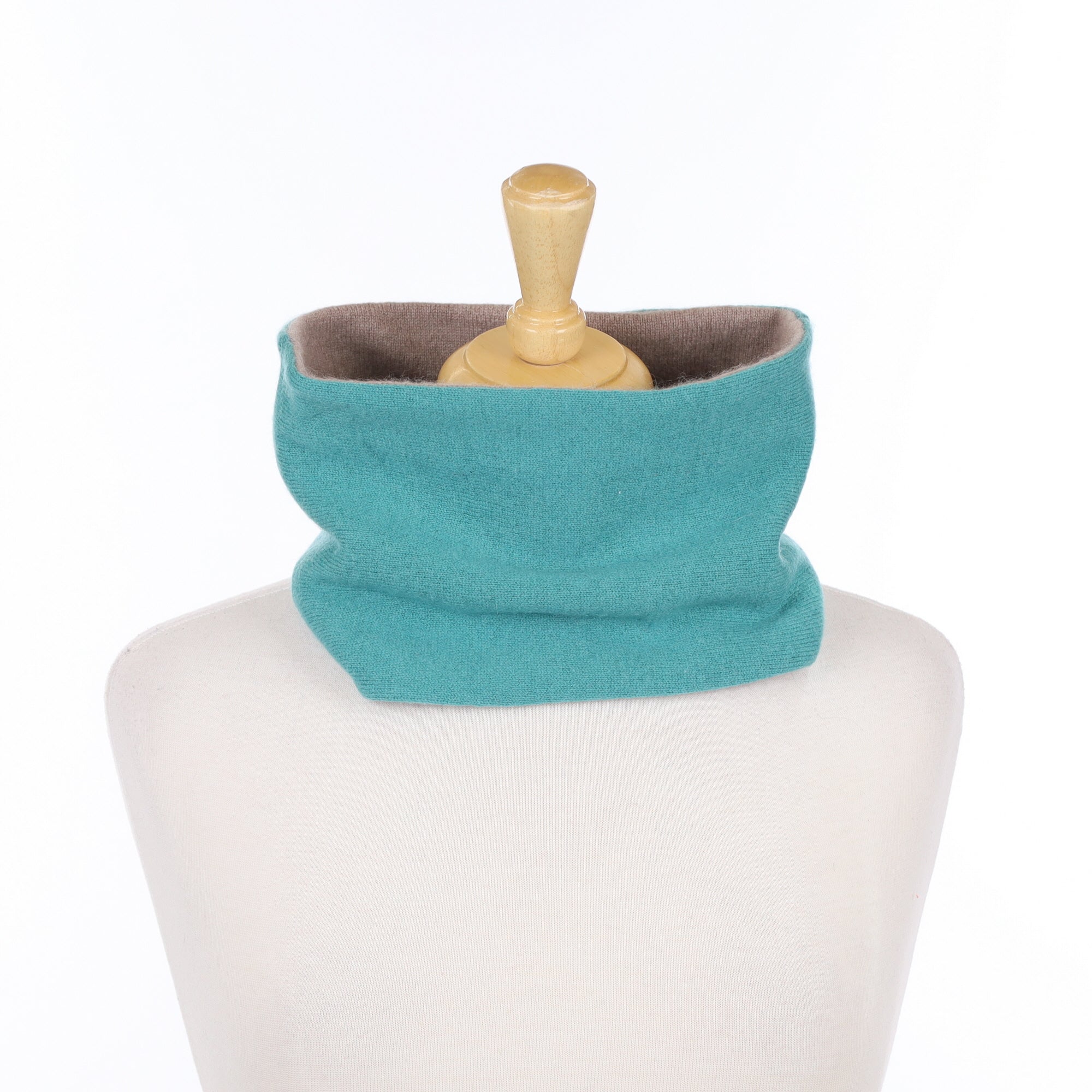 Aqua Green and Grey Neck Warmer