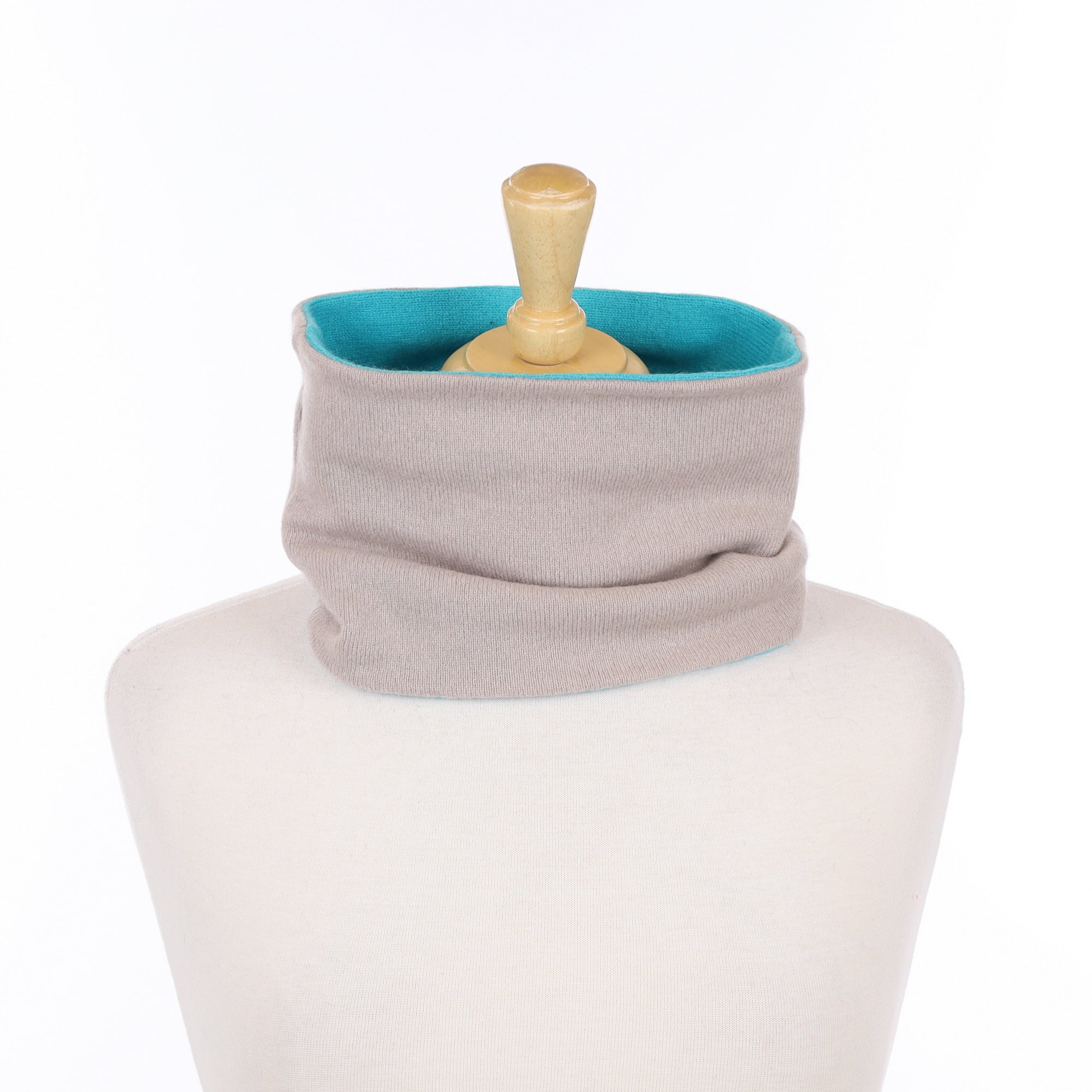 Dusty Grey and Aqua Neck Warmer