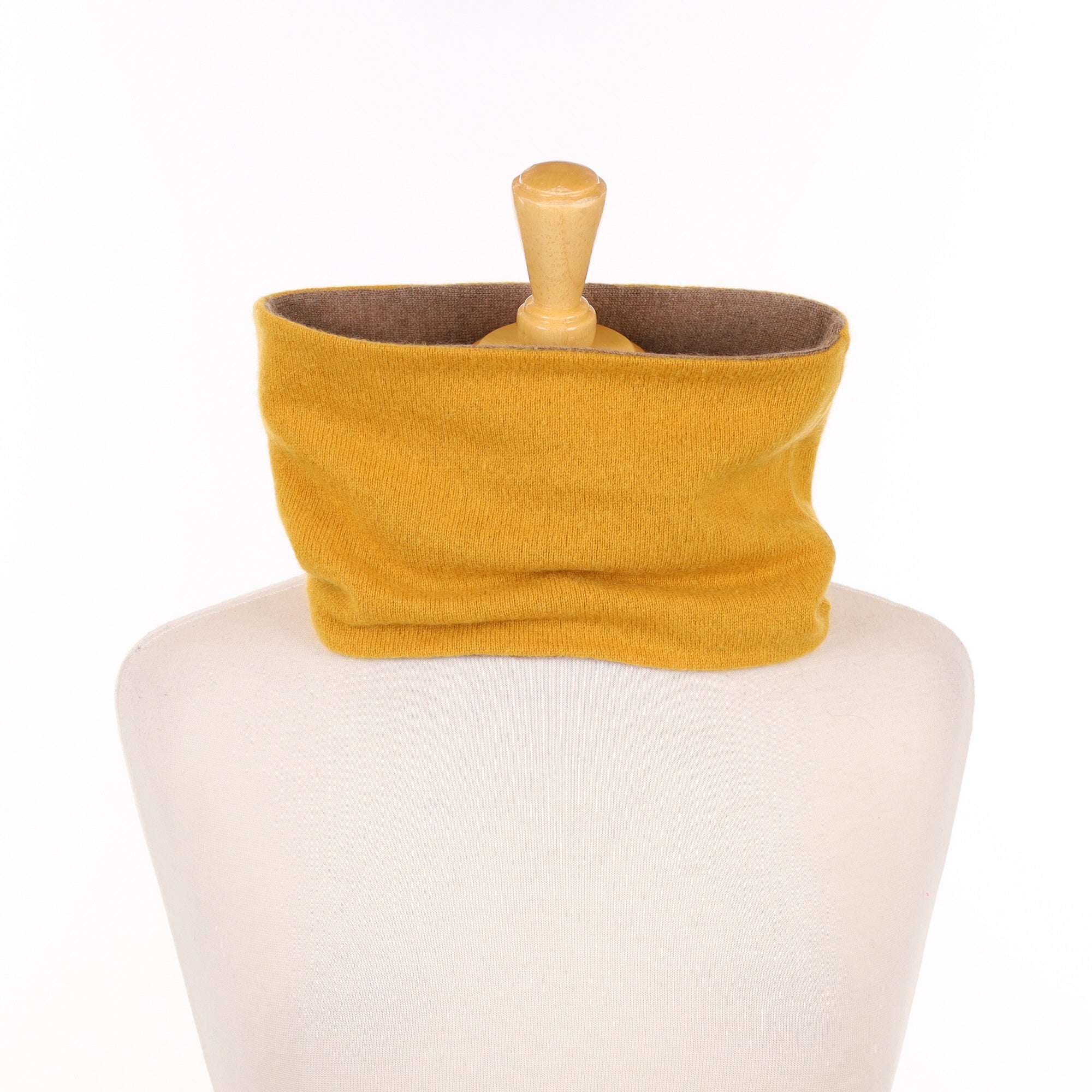 Dandelion Yellow and Brown Neck Warmer