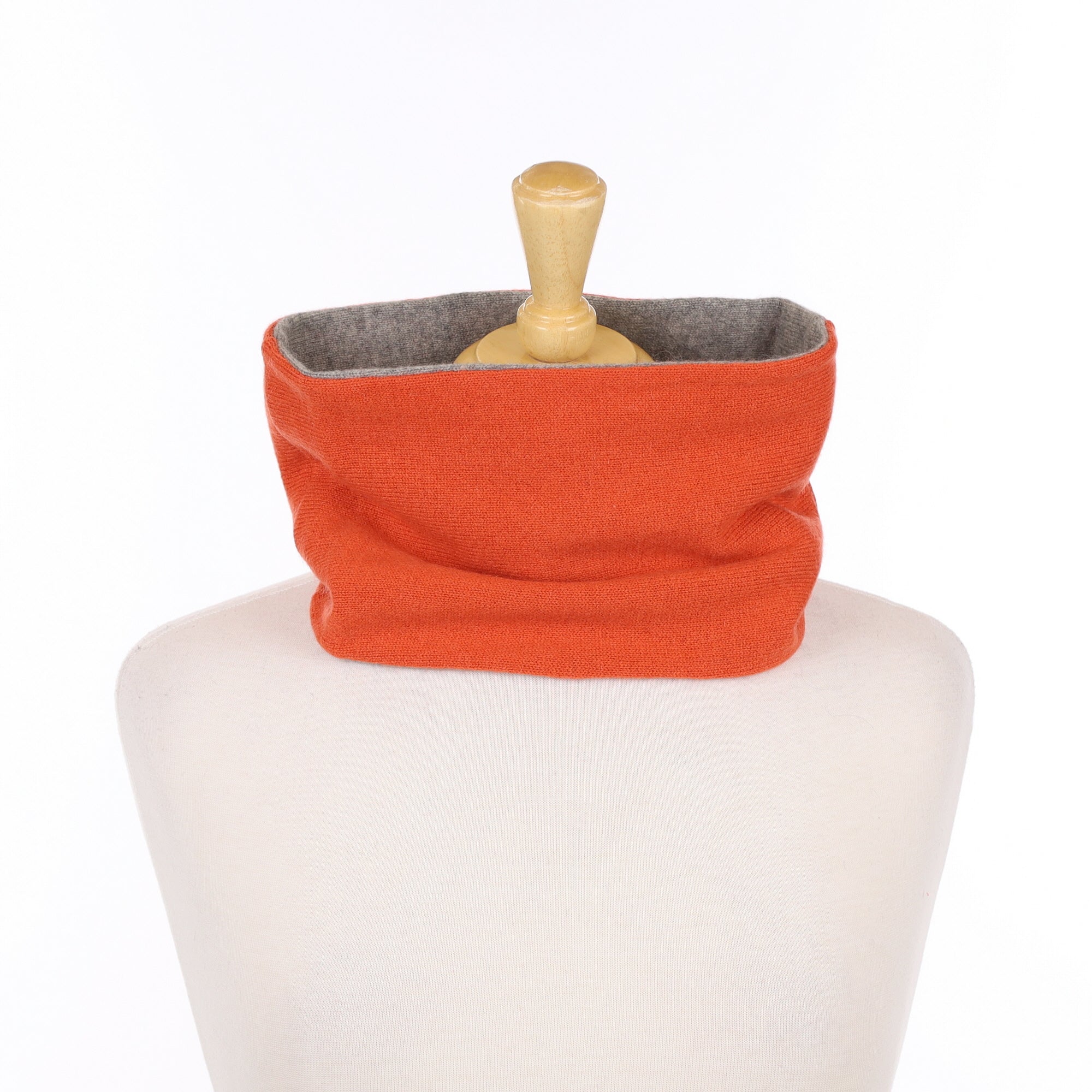 Burnt Orange and Grey Neck Warmer