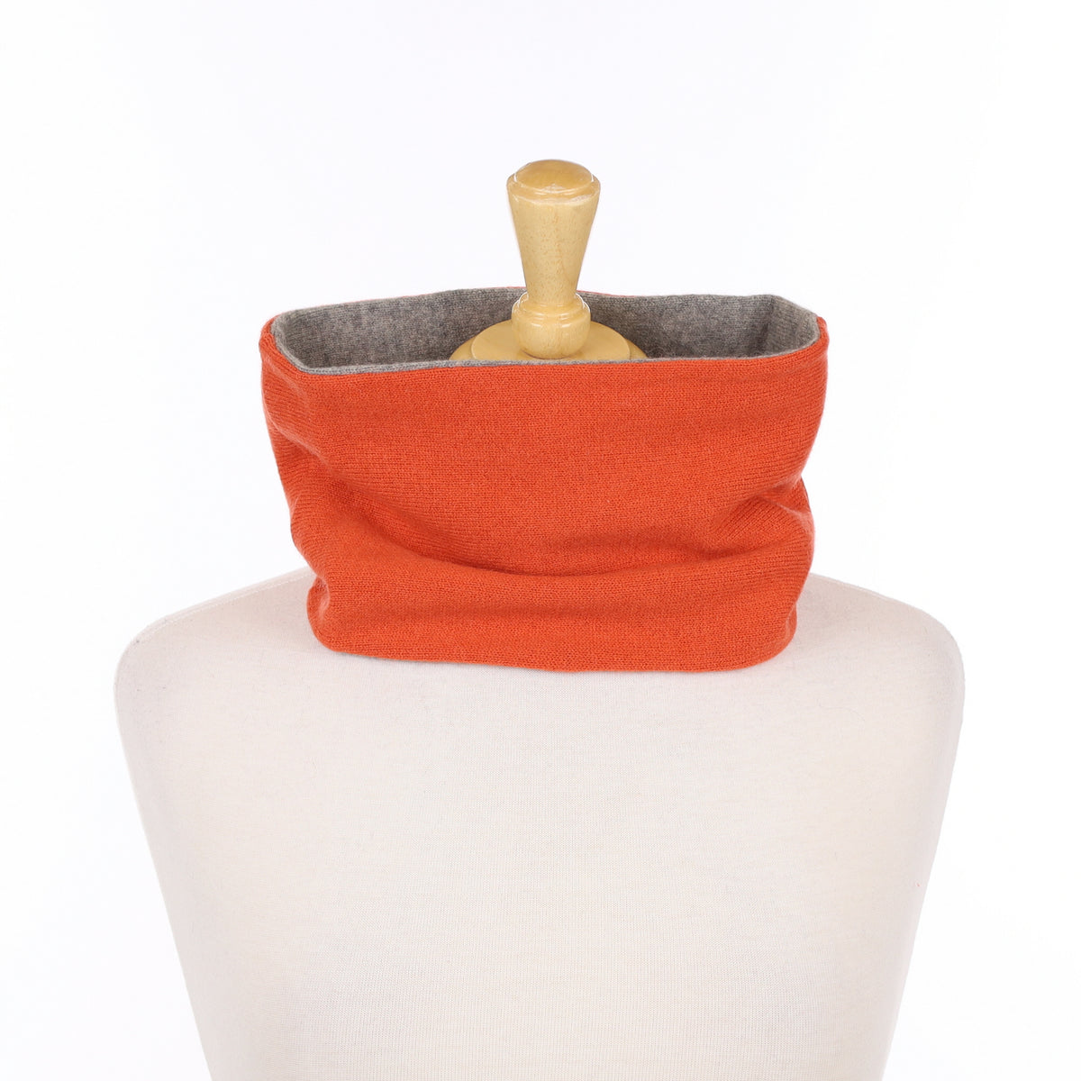 Burnt Orange and Grey Neck Warmer