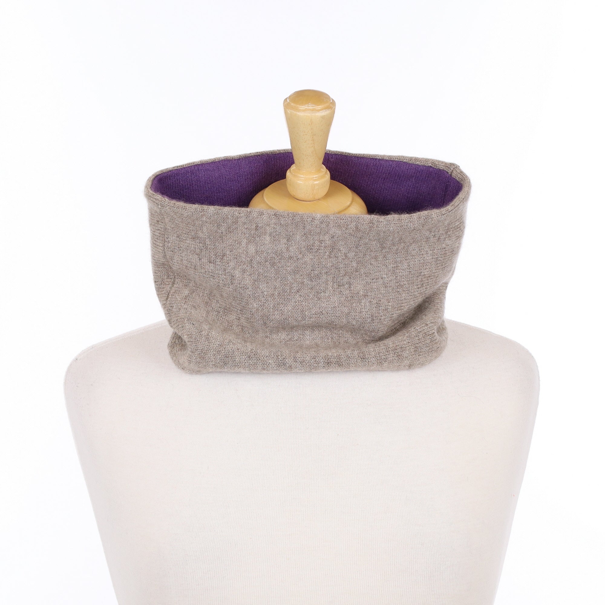 Mocha Brown and Purple Neck Warmer