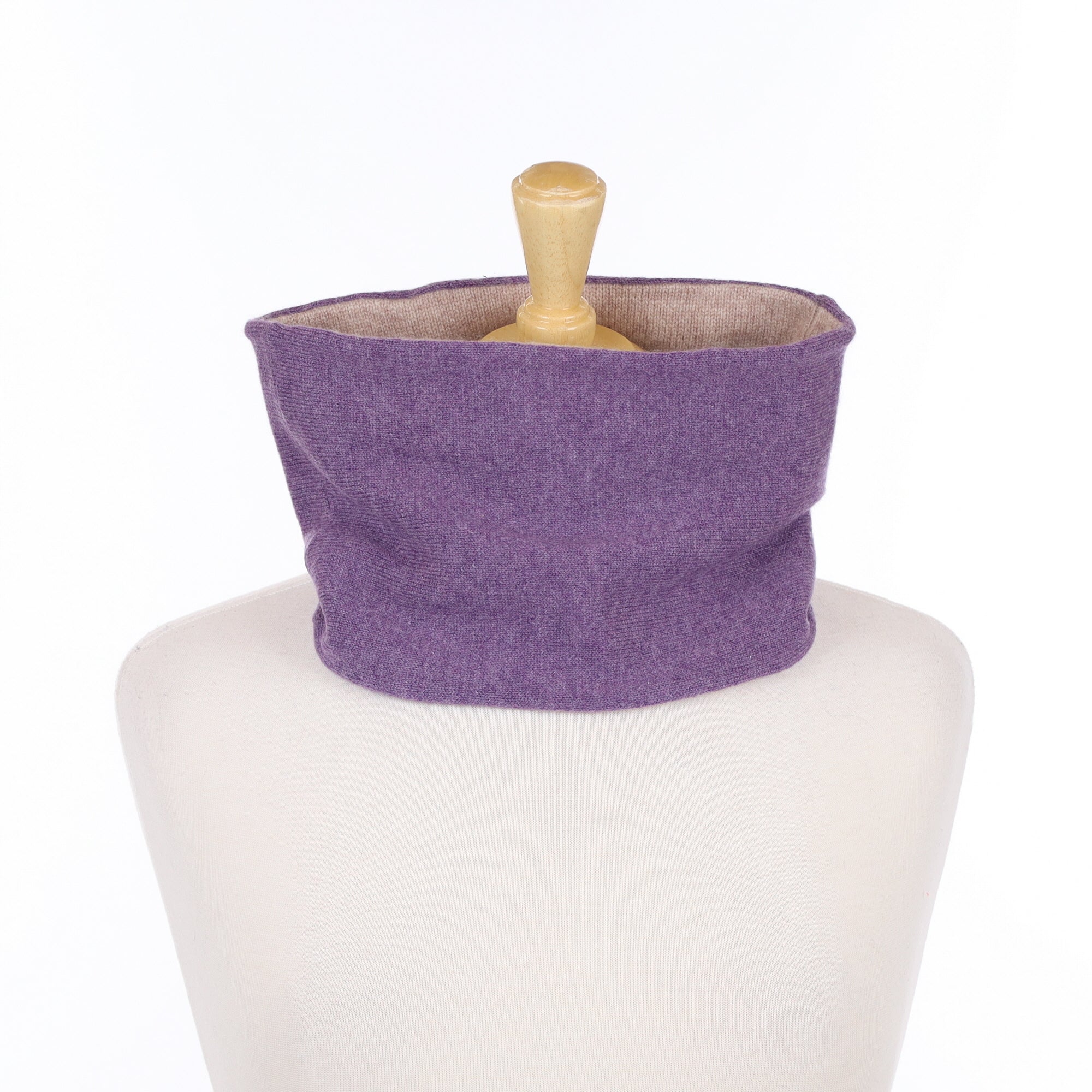 Heather Purple and Biscuit Beige Neck Warmer