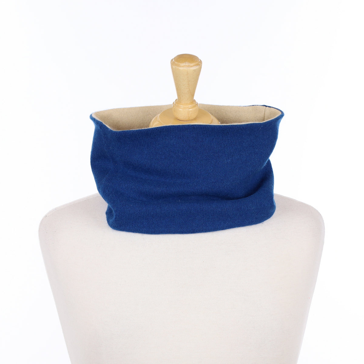 Deep Ocean Blue and Beige Neck Warmer