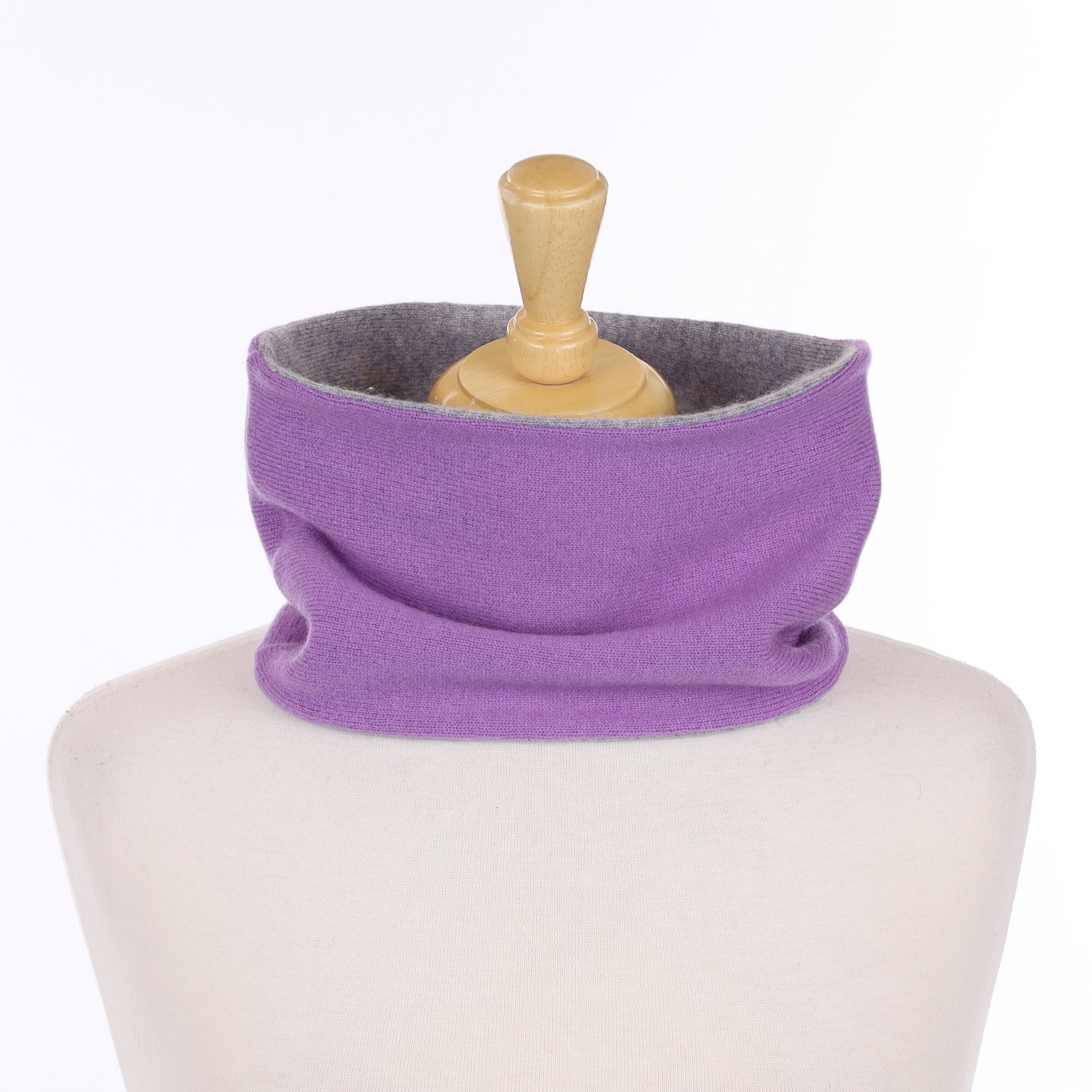 Lavender Purple and Grey Neck Warmer
