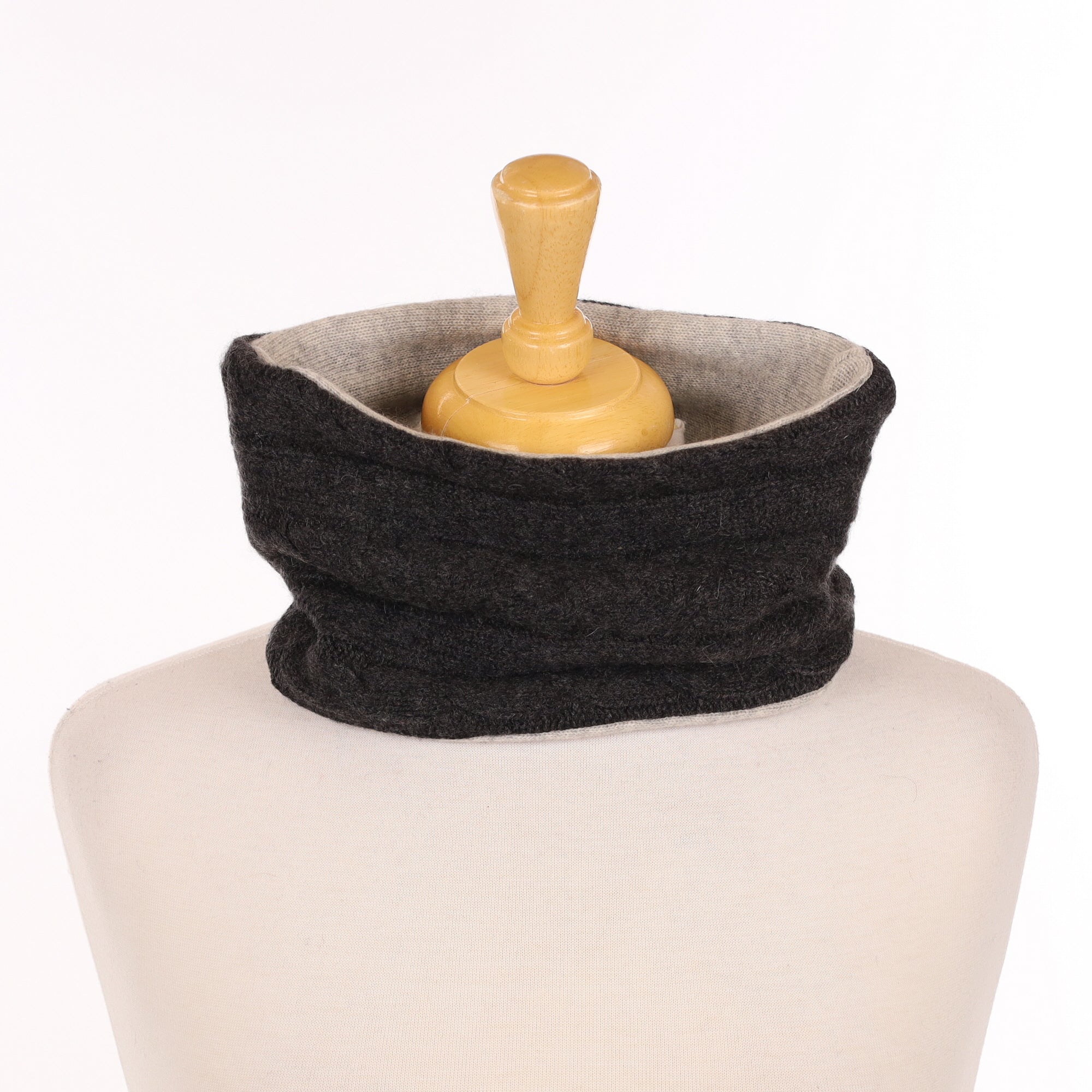 Charcoal Cable and Mist Grey Neck Warmer