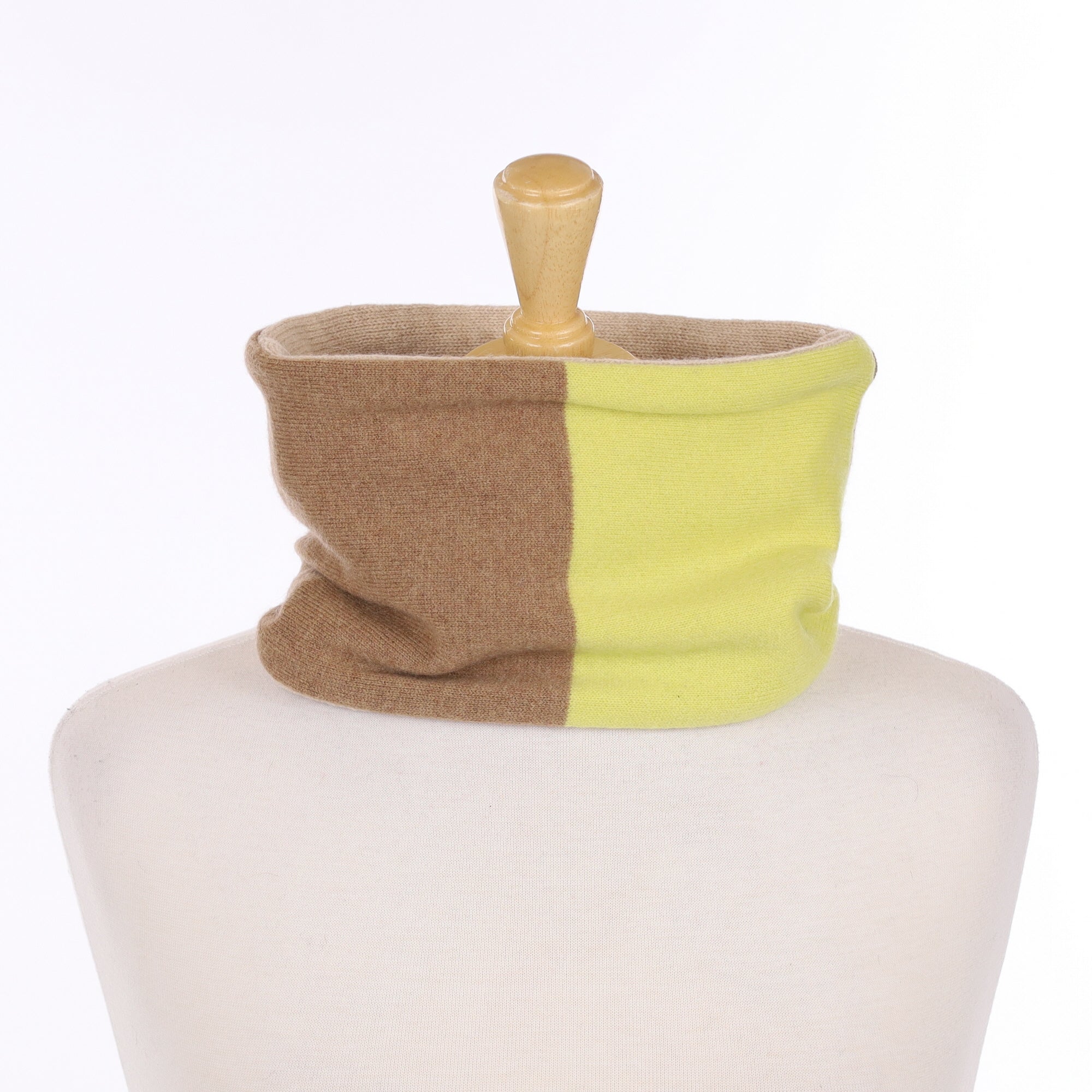 Brown Yellow and Oatmeal Neck Warmer