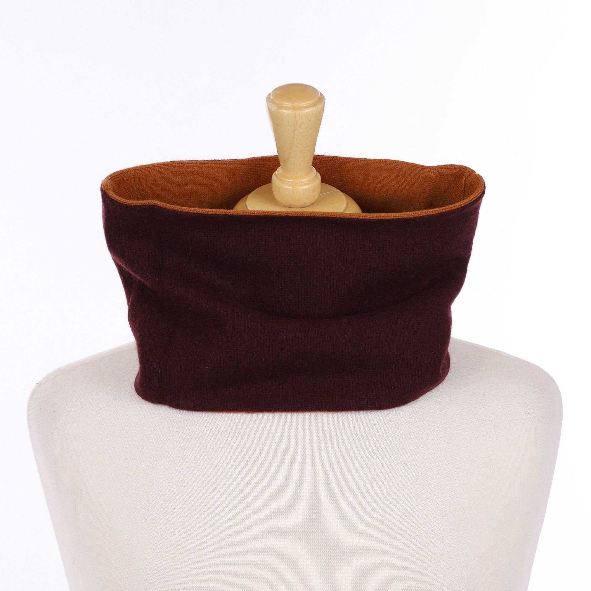 Aubergine and Saddle Brown Neck Warmer