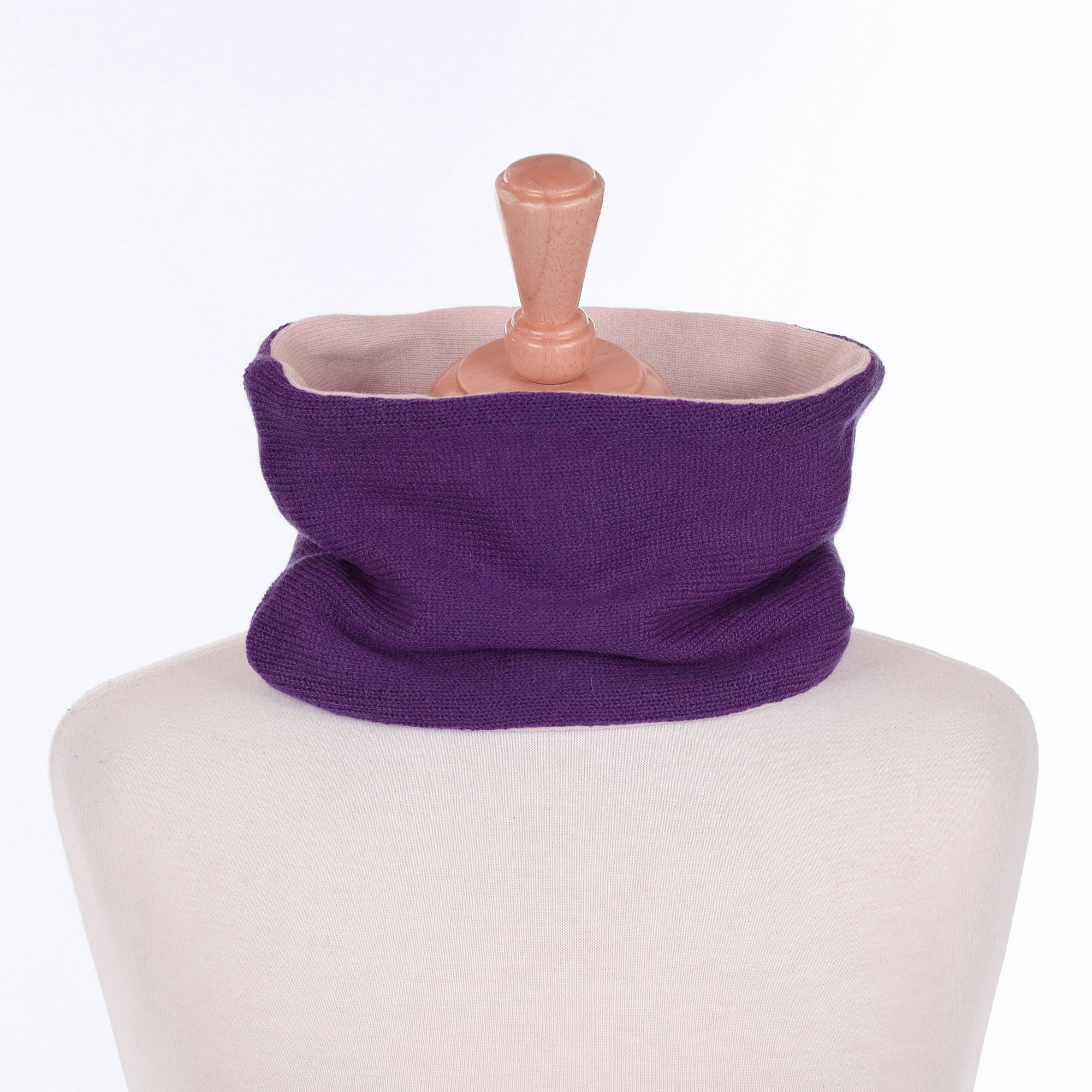 Plum Purple and Shell Pink Neck Warmer