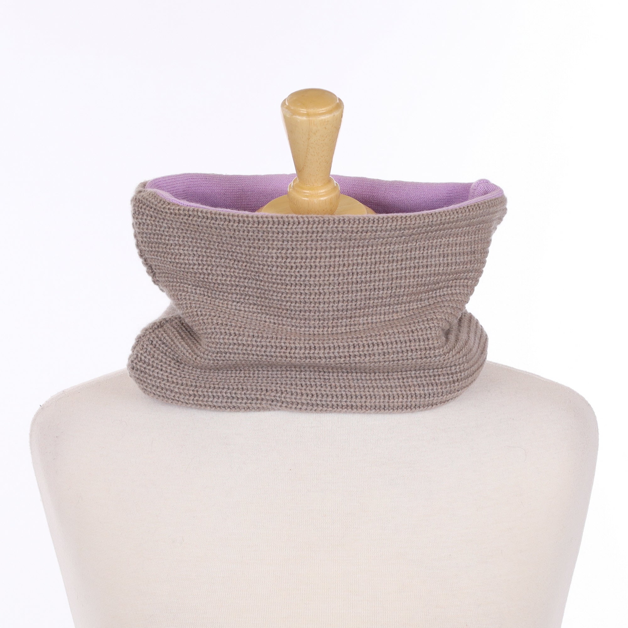 Textured Taupe and Lavender Neck Warmer