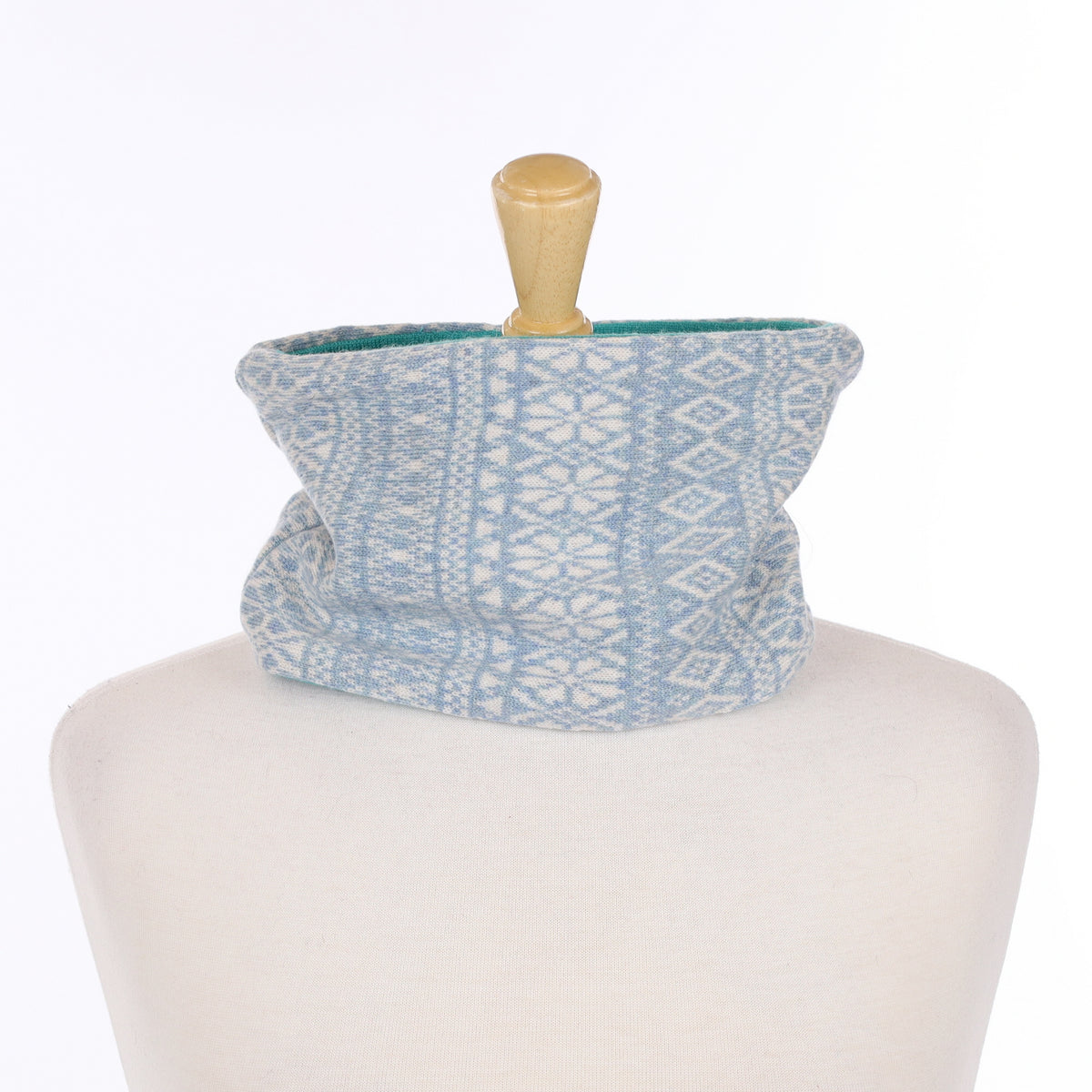 Blue Fair Isle and Green Neck Warmer