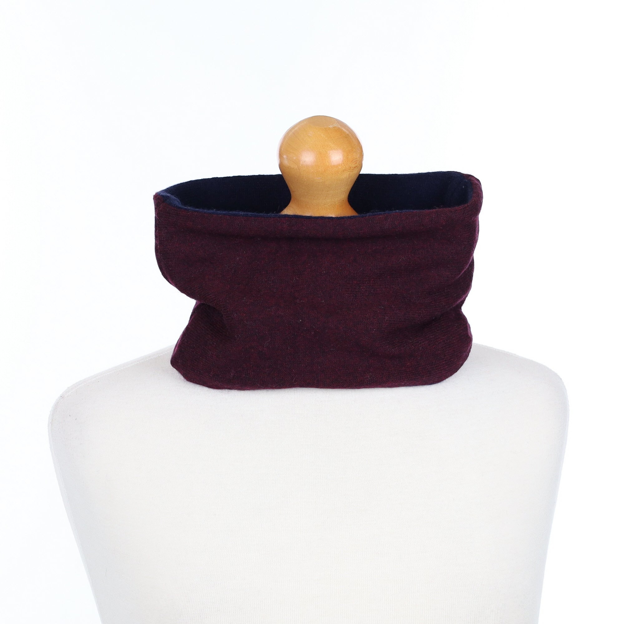 Men’s Wine Red and Navy Blue Cashmere Neck Warmer