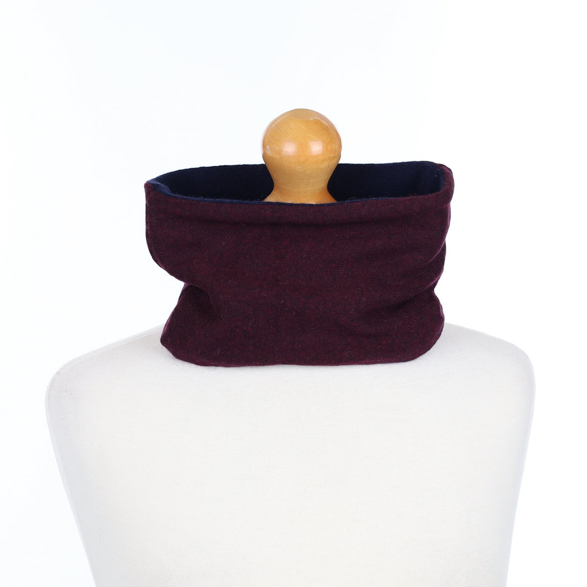 Men’s Wine Red and Navy Blue Cashmere Neck Warmer