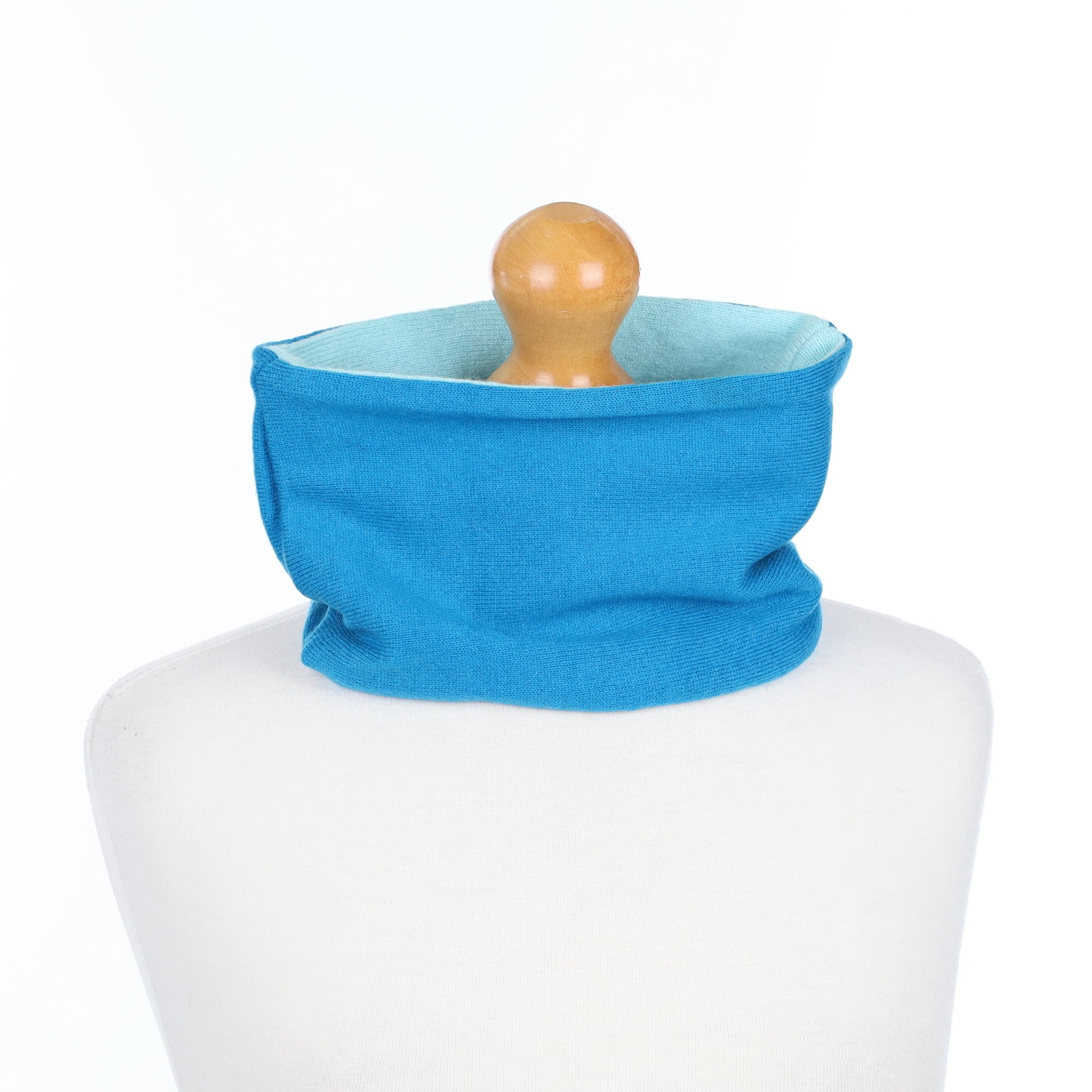 Bright Aqua Blue and Pale Aqua Blue Neck Warmer