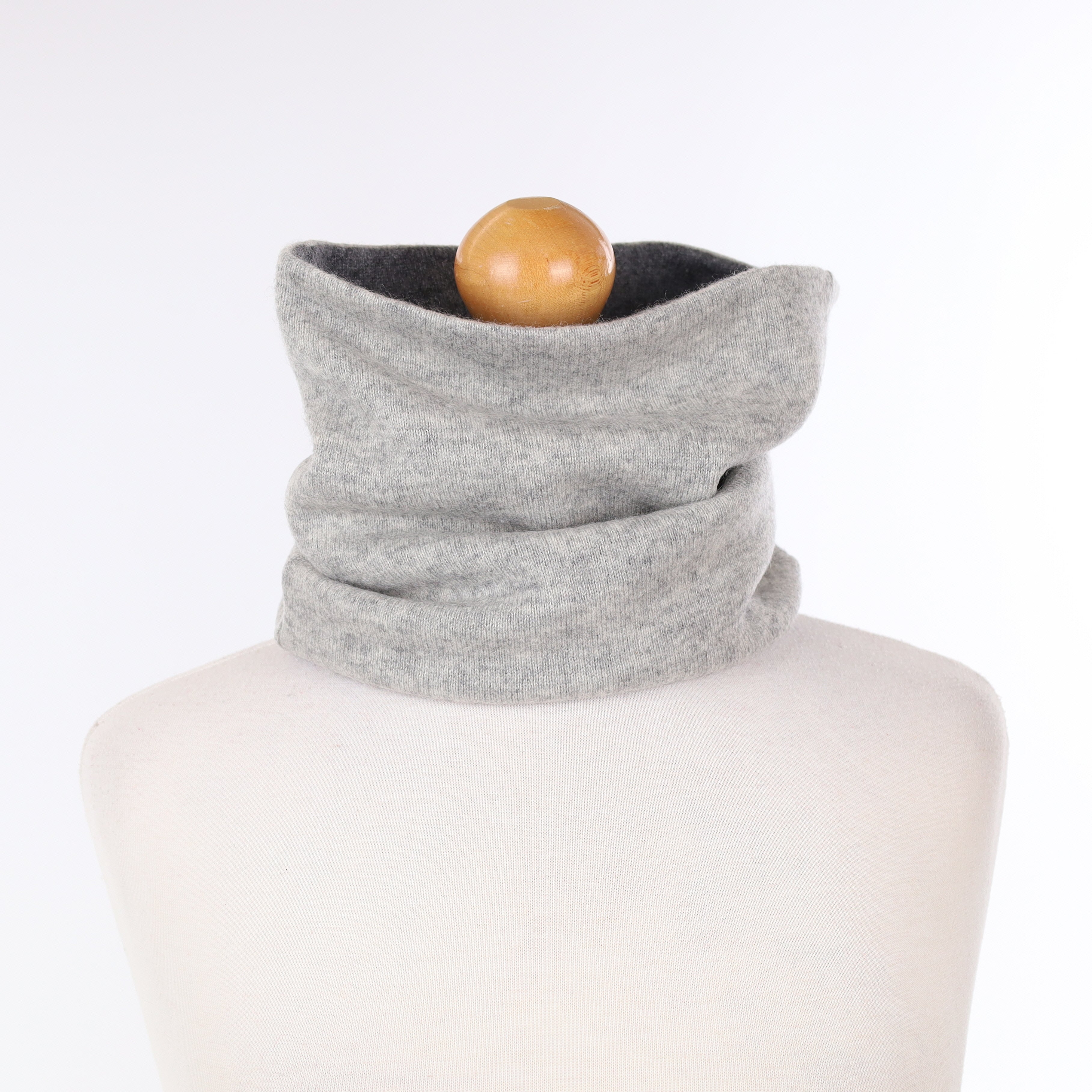 Two Tone Grey Luxury Double Layered Snood