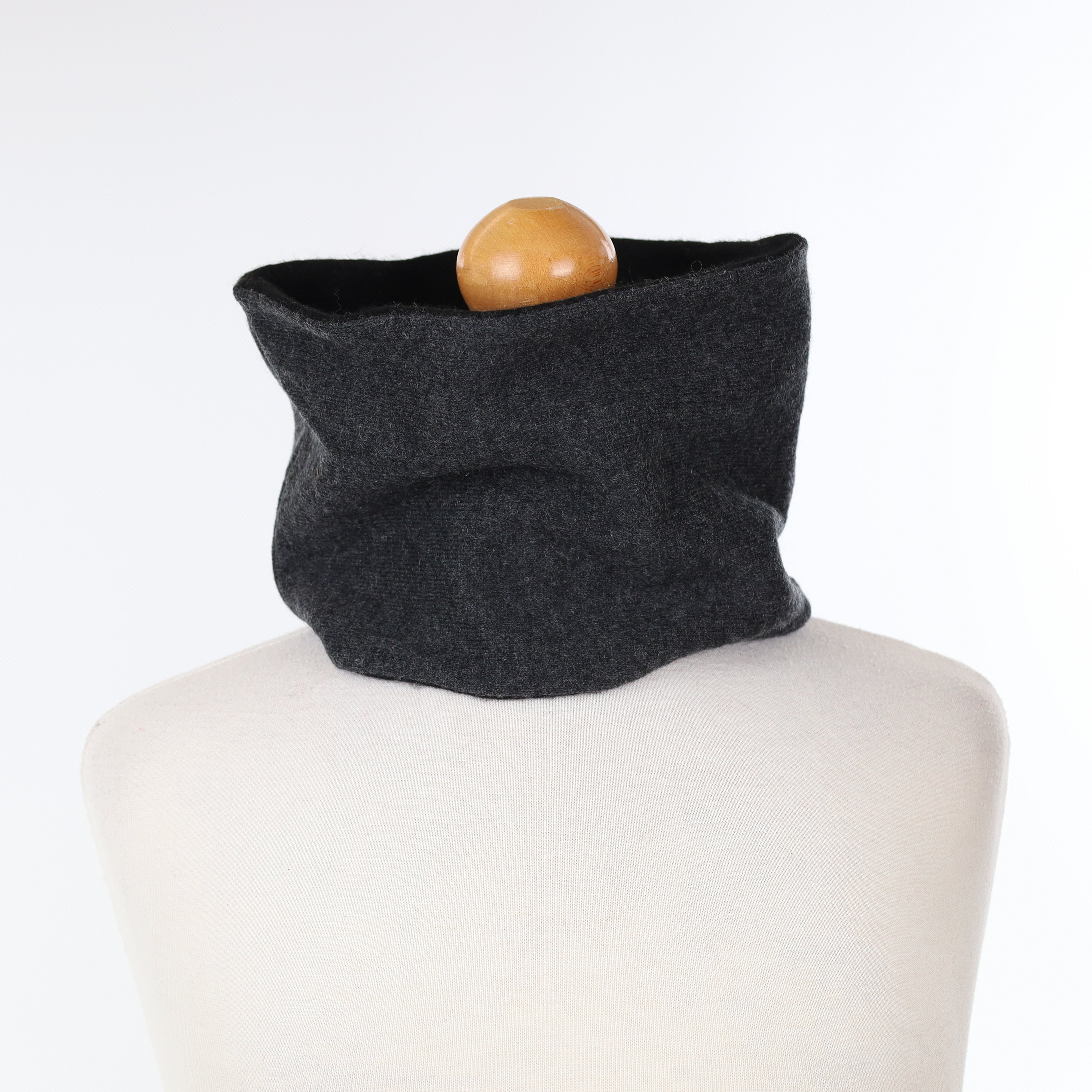 Black and Charcoal Grey Neck Warmer